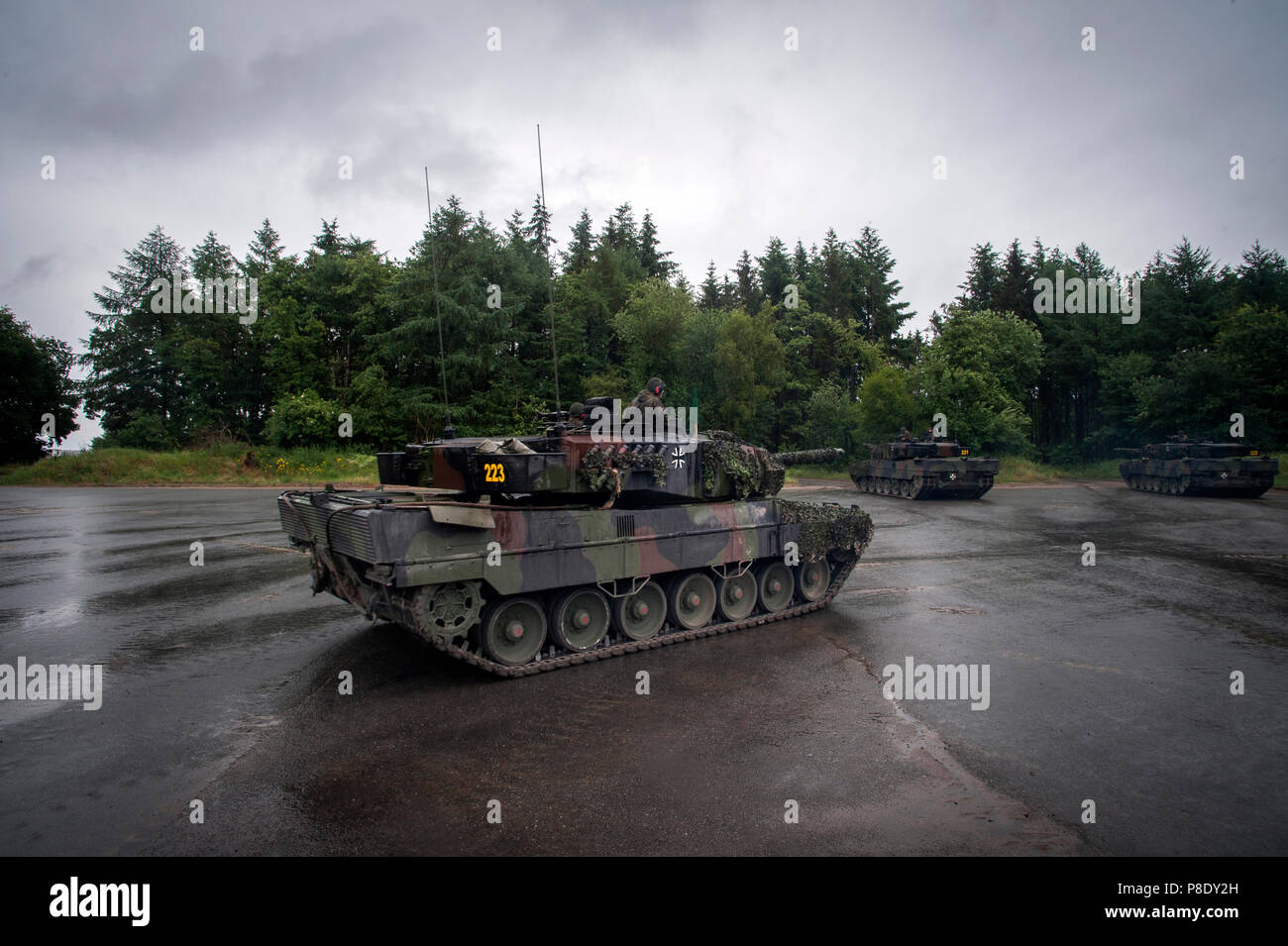 Tank Battalion 414 on the move at their firing ground near Bergen, Using their Leopard Tanks