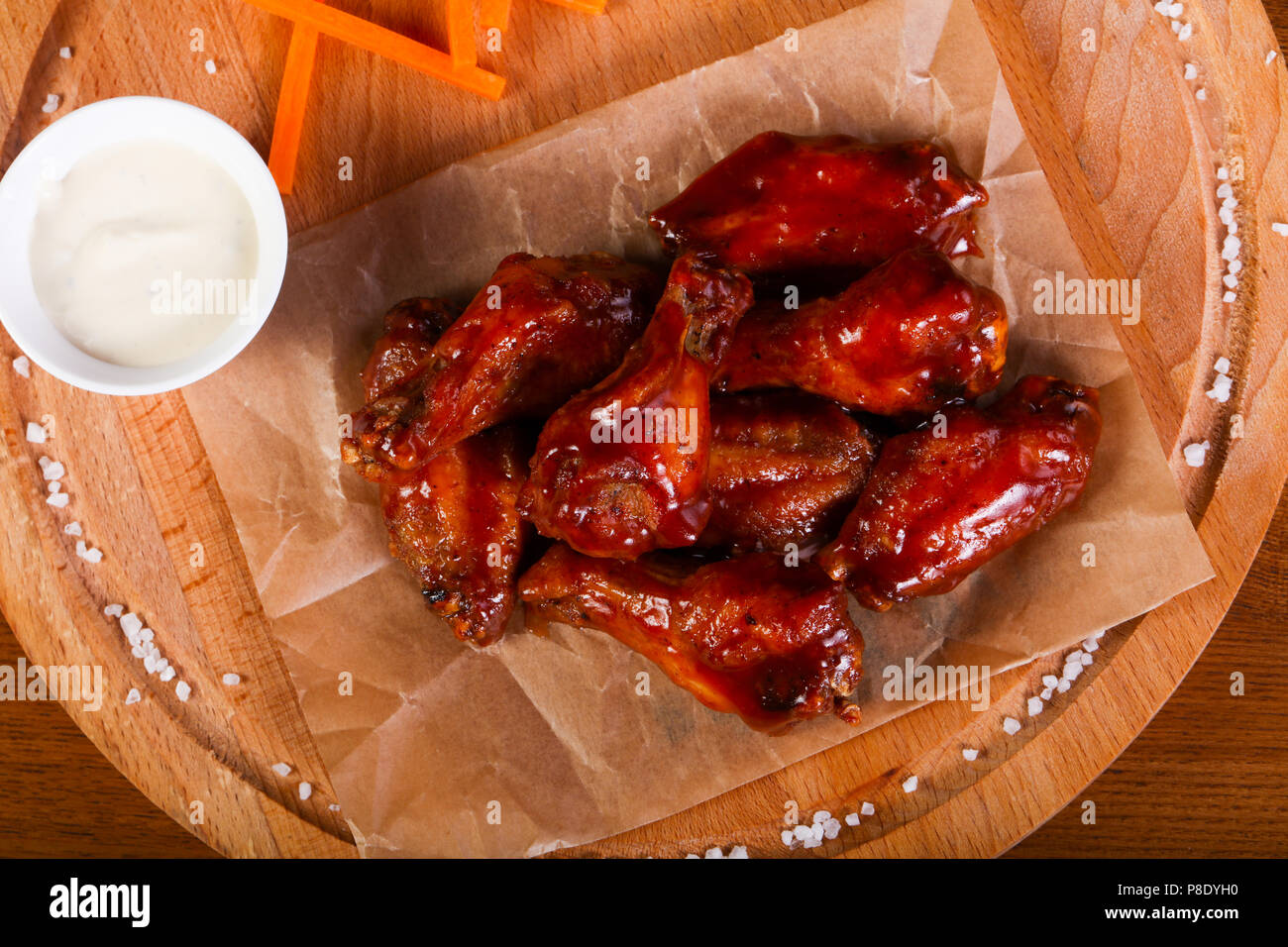 Chicken wings BBQ sauce Stock Photo - Alamy
