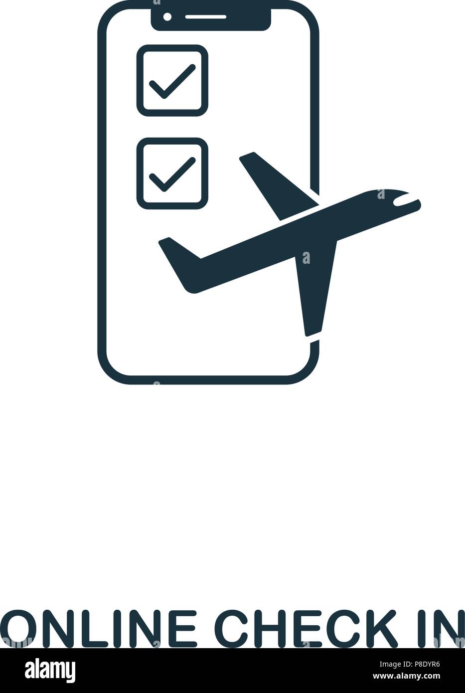 Online Check In icon. Line style icon design. UI. Illustration of online check in icon