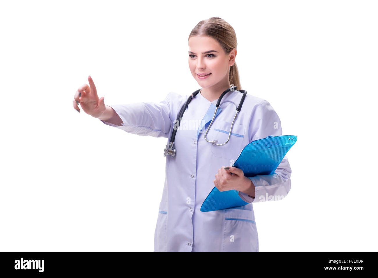 Young woman doctor isolated on white background Stock Photo - Alamy