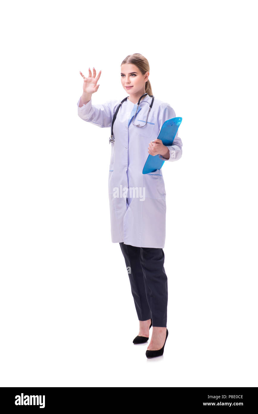 Young woman doctor isolated on white background Stock Photo - Alamy