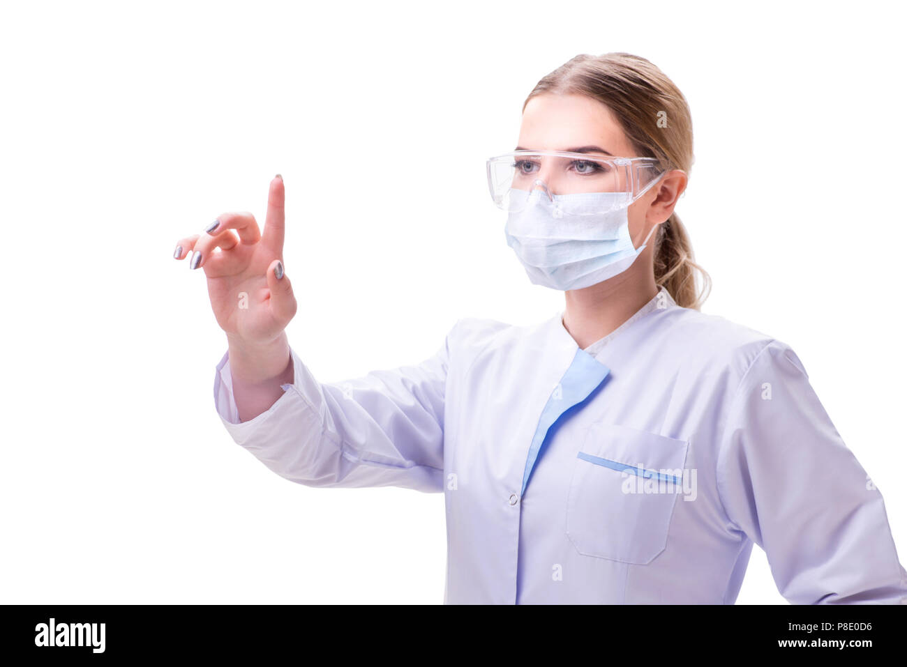Young woman doctor isolated on white background Stock Photo - Alamy