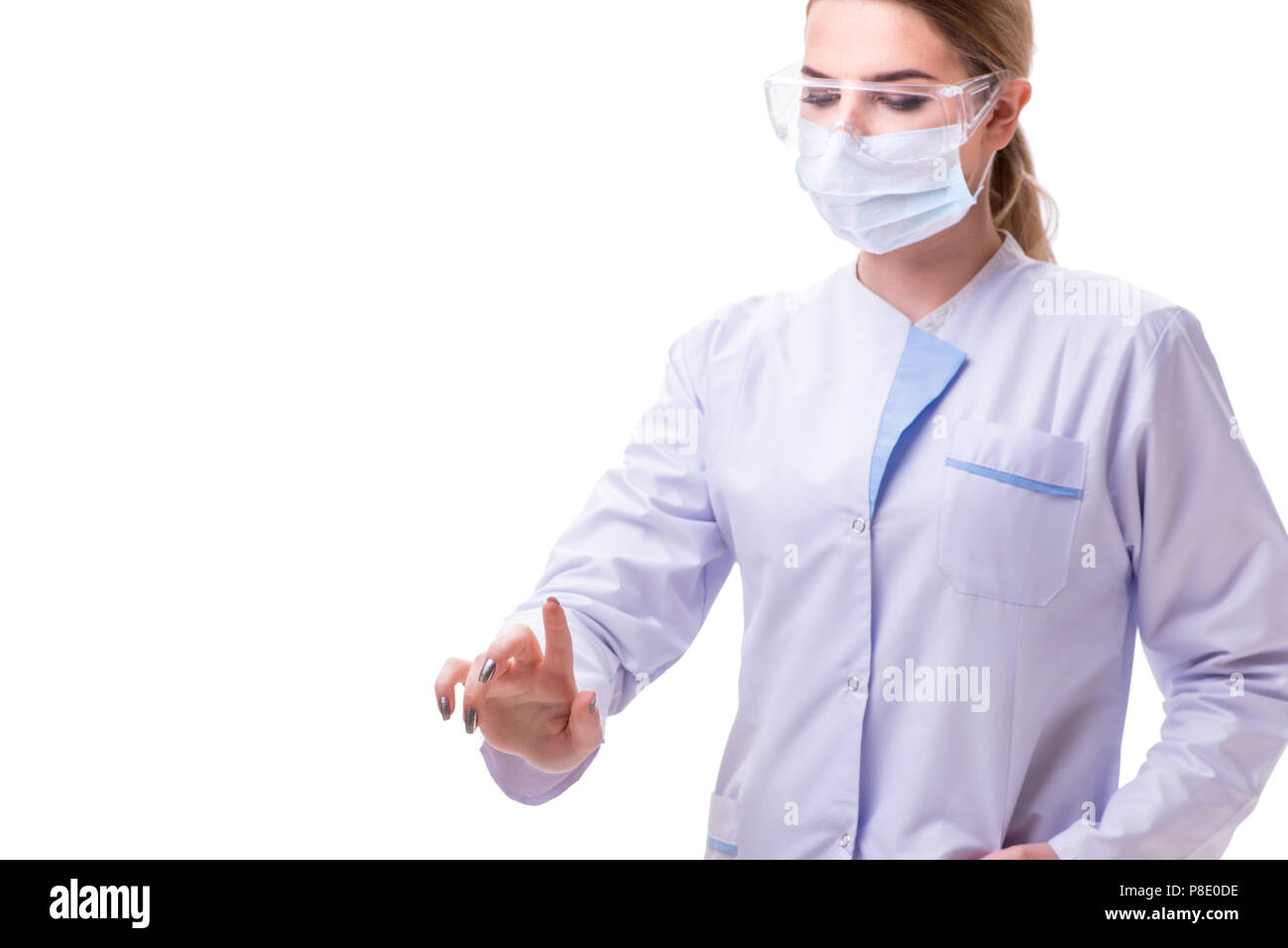 Young woman doctor isolated on white background Stock Photo - Alamy