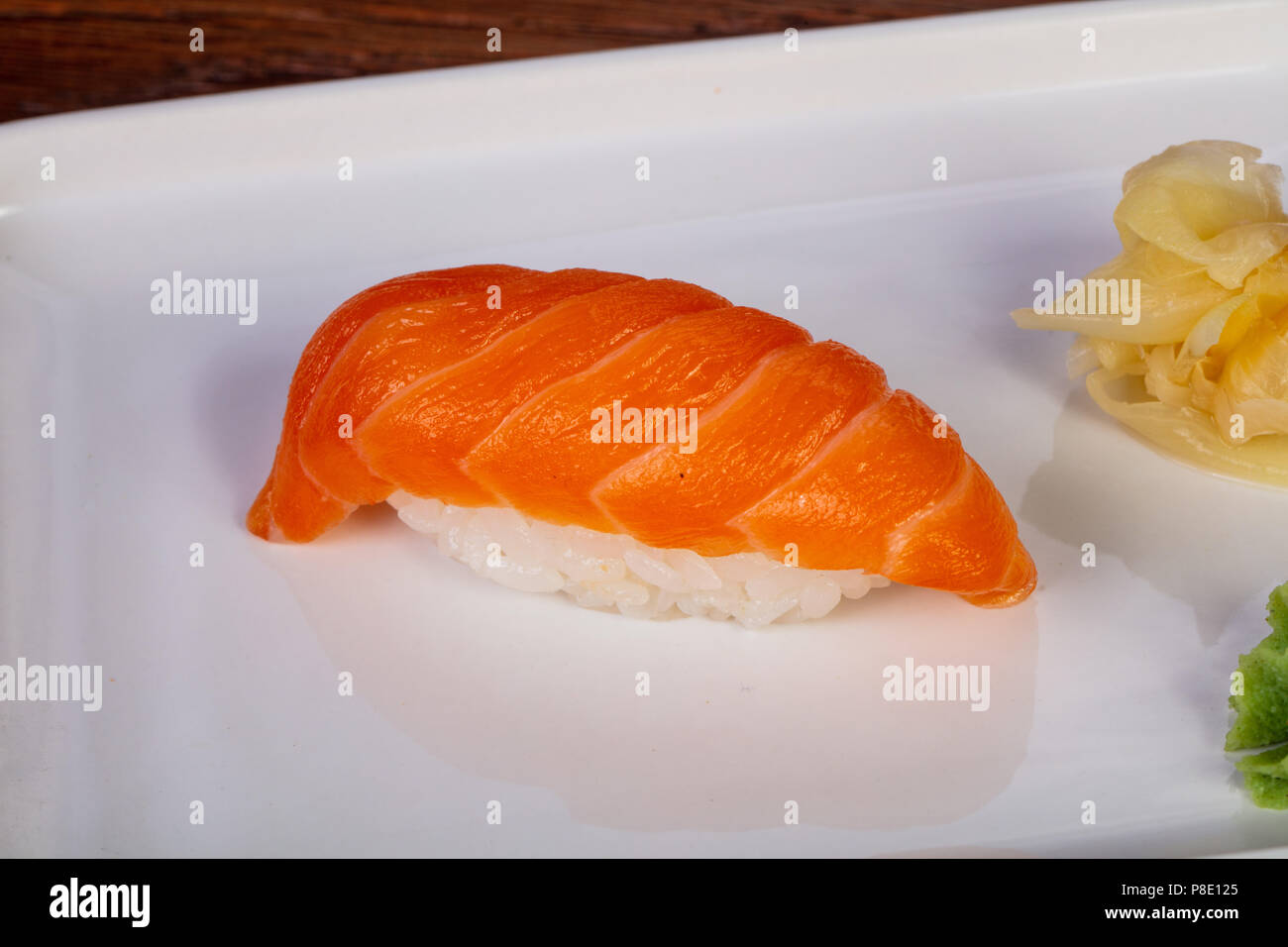Japanese cold sushi with salmon Stock Photo Alamy