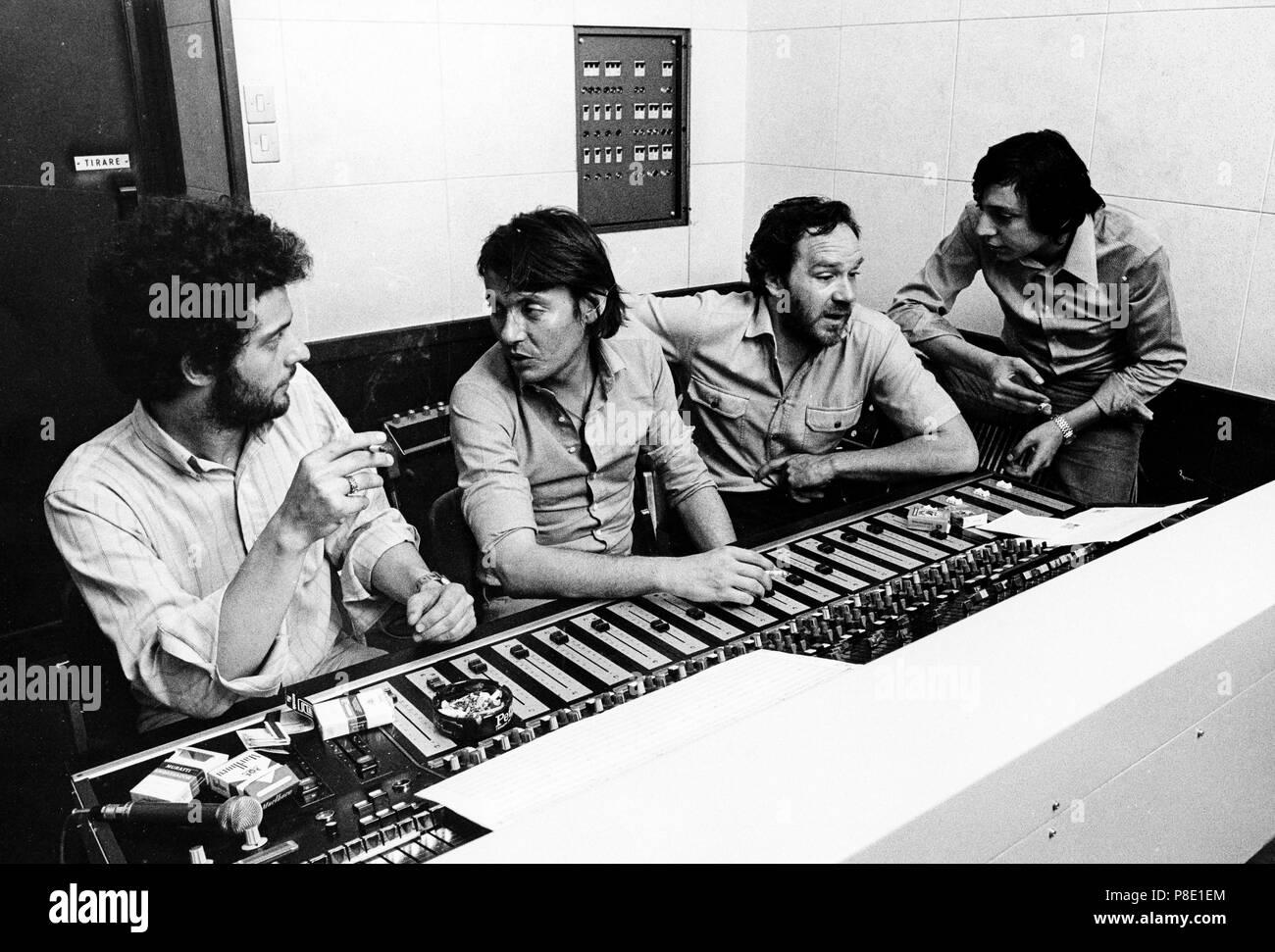 fabrizio de andré, recording studio, 70s Stock Photo