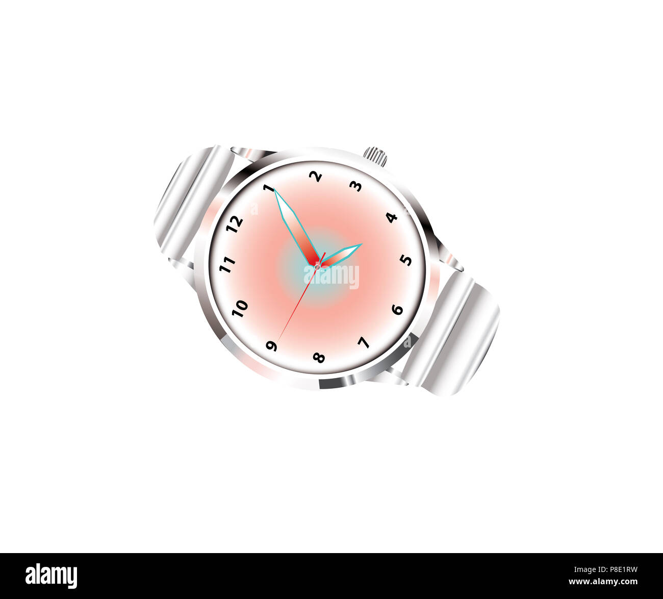 Fashionable wristwatch on white background Stock Photo