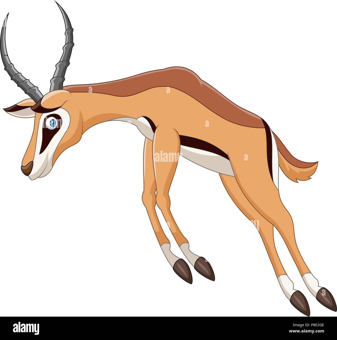 Cartoon antelope jumping Stock Vector