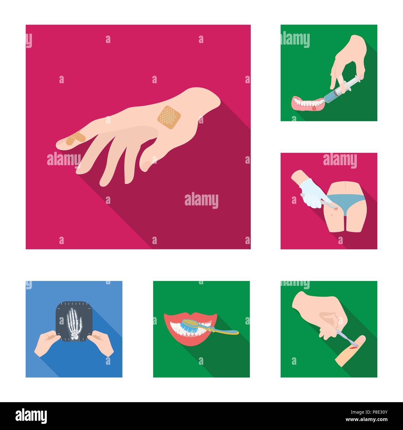 Manipulation by hands flat icons in set collection for design. Hand ...