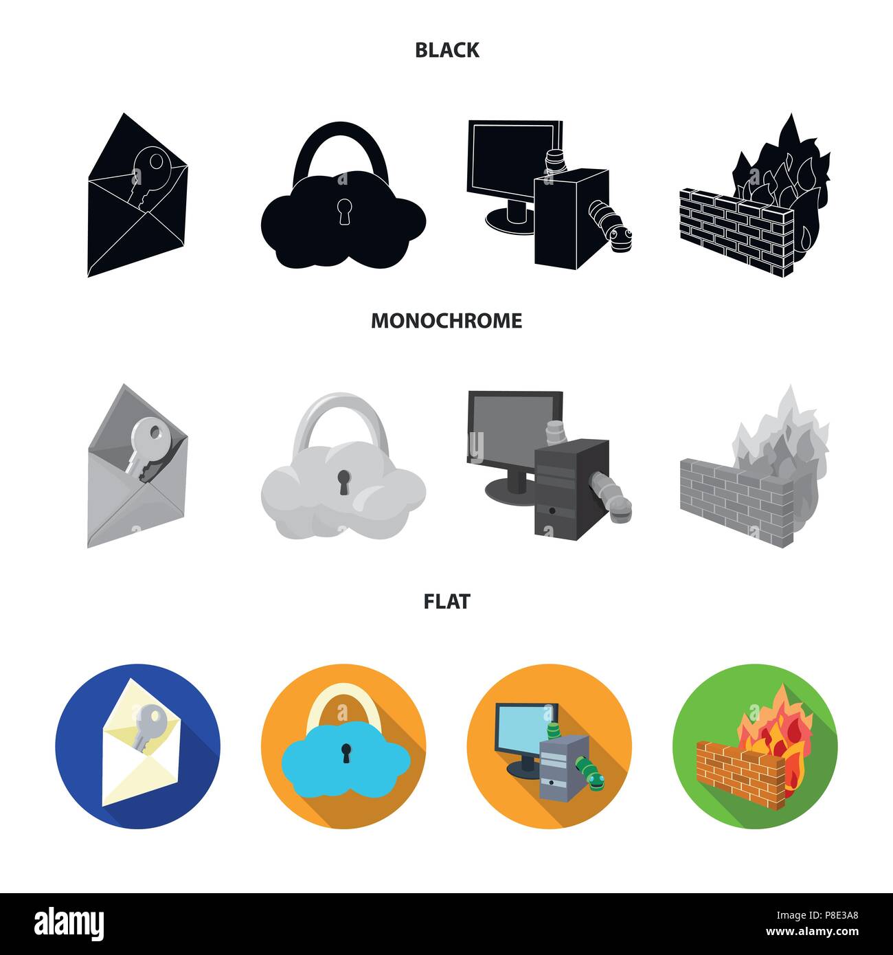 System, internet, connection, code .Hackers and hacking set collection ...