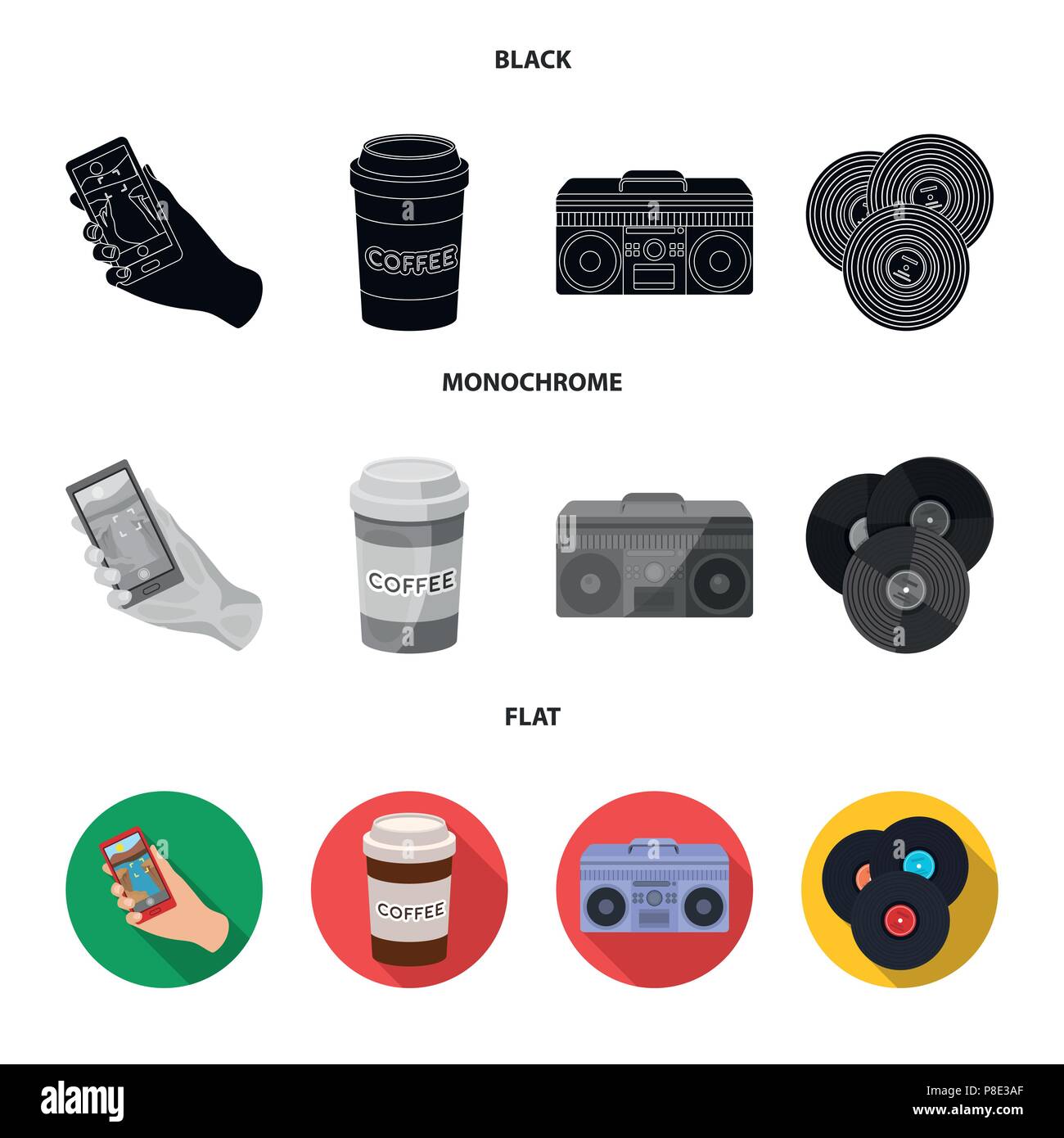 Hipster, fashion, style, subculture .Hipster style set collection icons ...
