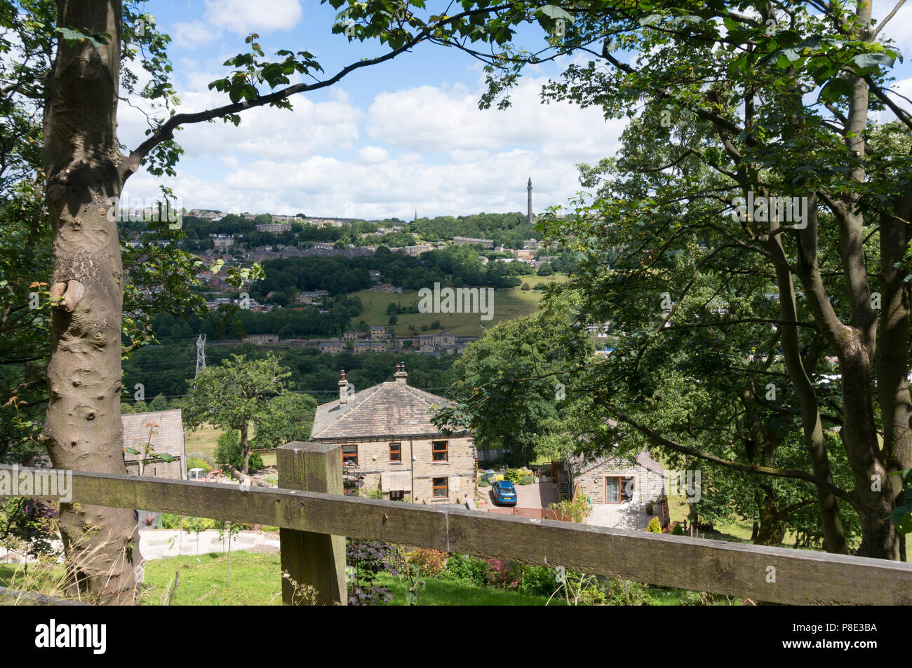 View towards Sowerby Bridge from Norland, West Yorkshire Stock Photo