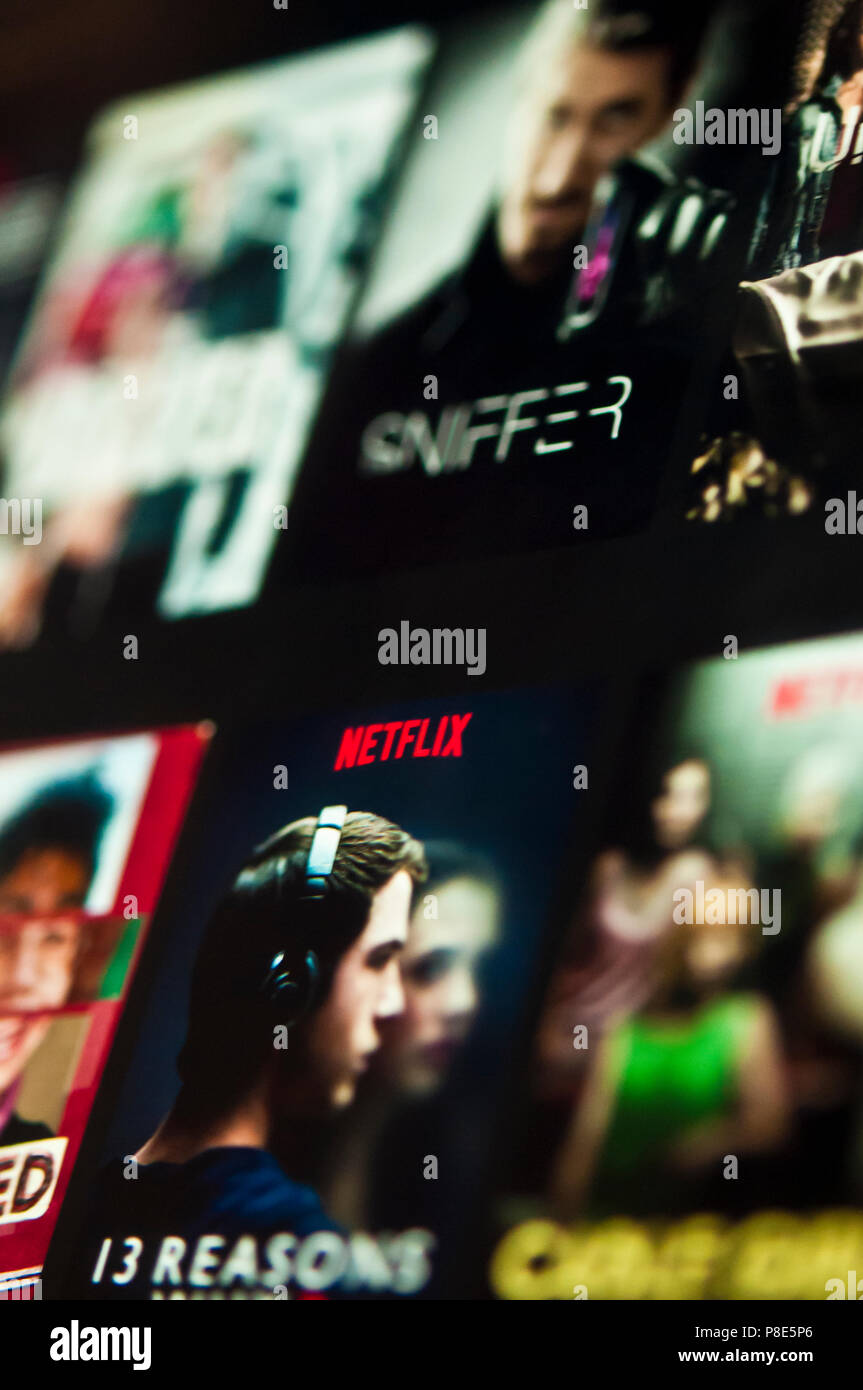 Netflix, media streaming service, screen Stock Photo