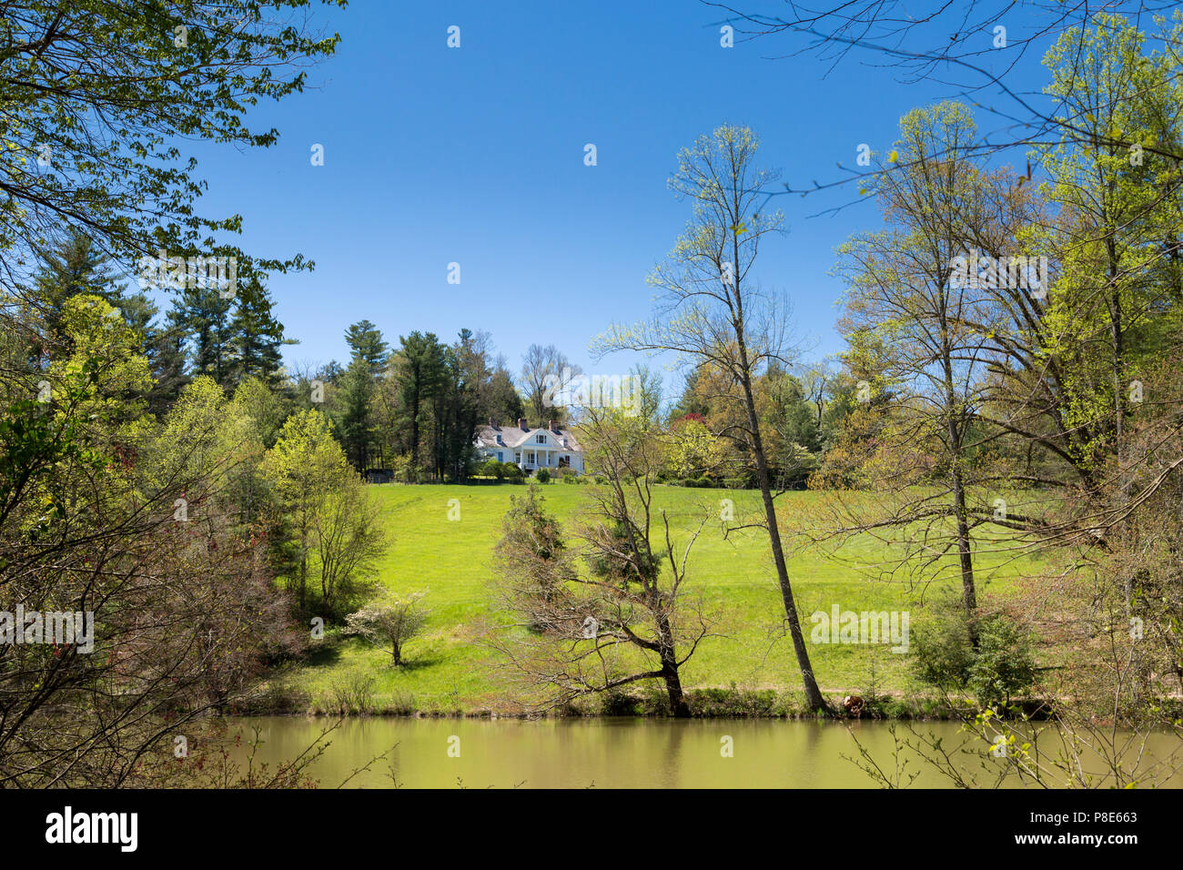 Springtime at Carl Sandburg Home National Historic Site, Flat Rock, North Carolina, USA Stock Photo