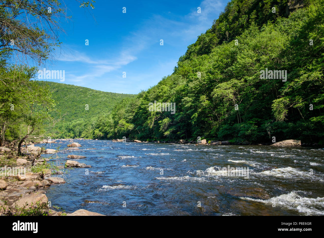 Lehigh Gorge State Park landscape with River in Poconos Mountains, near Jum Thorpe,Pennsylvania, USA Stock Photo