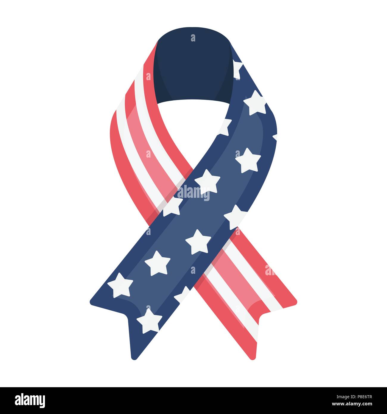 Patriotic red, white, and blue ribbon for 4th of July or Memorial Day.  Vector illustration Stock Vector Image & Art - Alamy