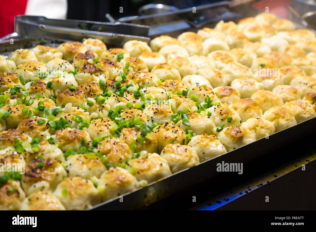 Chinese pan fried pork dumpling Stock Photo