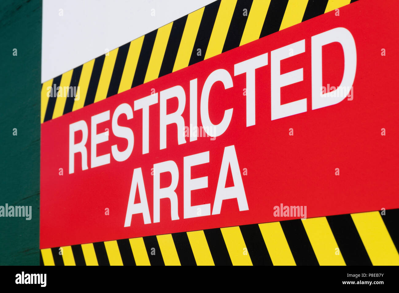 Restricted area sign Stock Photo