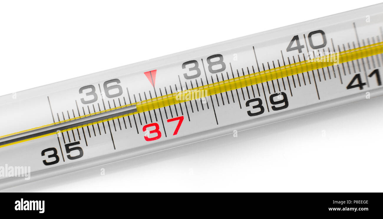 mercury thermometer, isolated on white background Stock Photo - Alamy