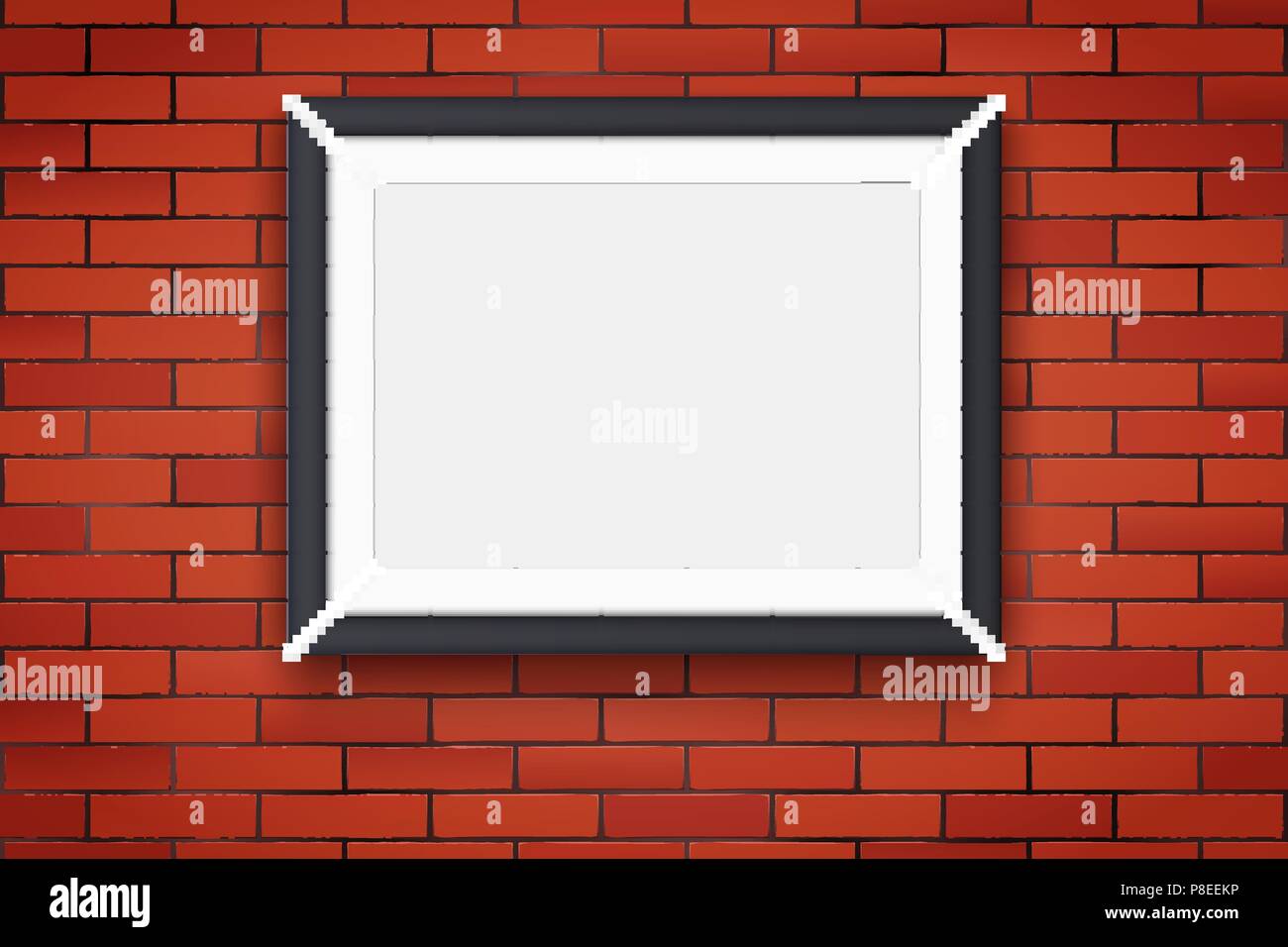 Red brick wall with picture frame Stock Vector Image & Art Alamy