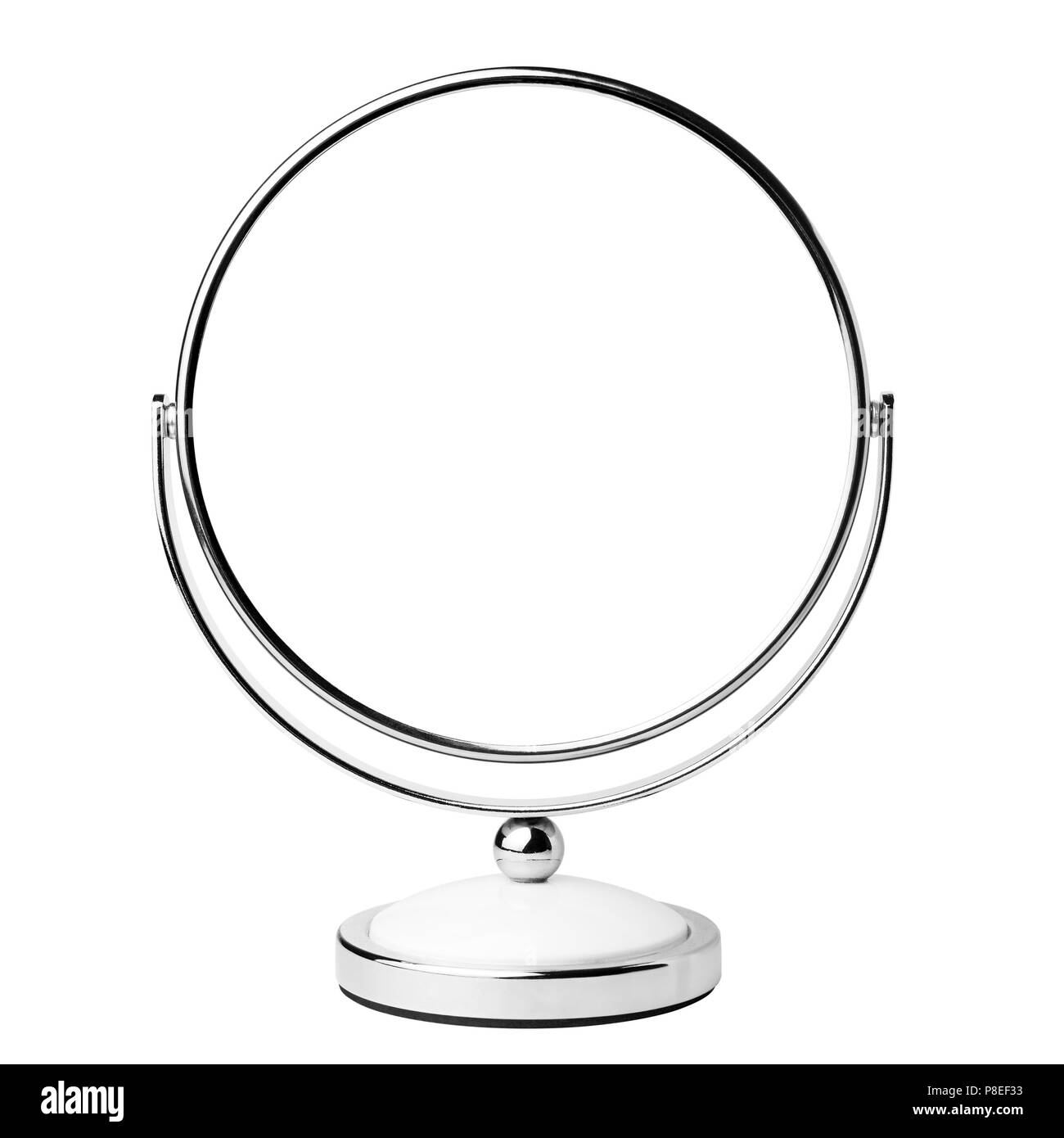 Mirror cosmetic, clipping path, isolated on white background Stock Photo