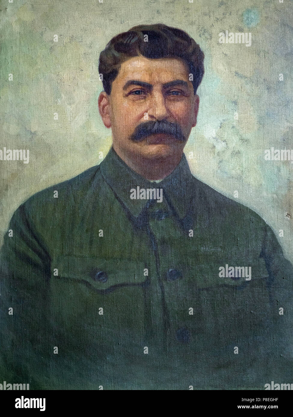 Gori, Georgia - December 1, 2016 : portrait of Joseph Stalin at local musem dedicated to the life of Soviet Union leader, who was born in Gori. Stock Photo