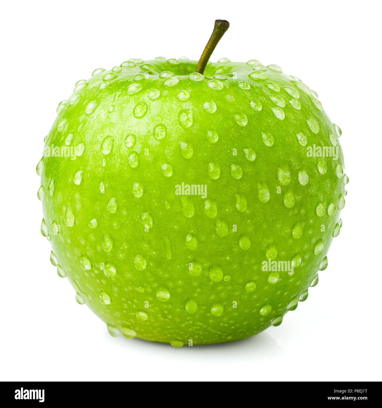 Premium Photo  Organic juicy green apples on a green background