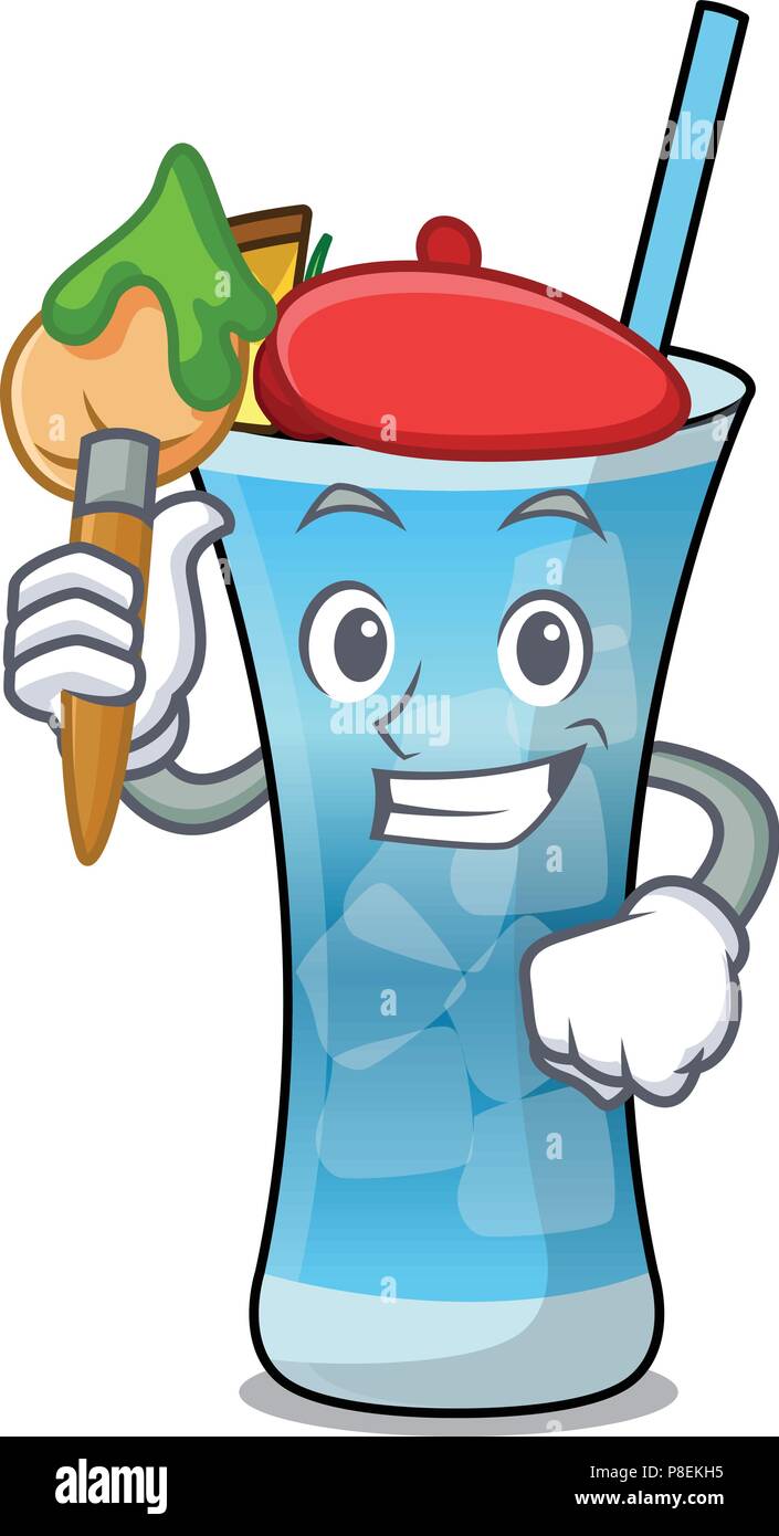Artist blue hawaii character cartoon Stock Vector Image & Art - Alamy