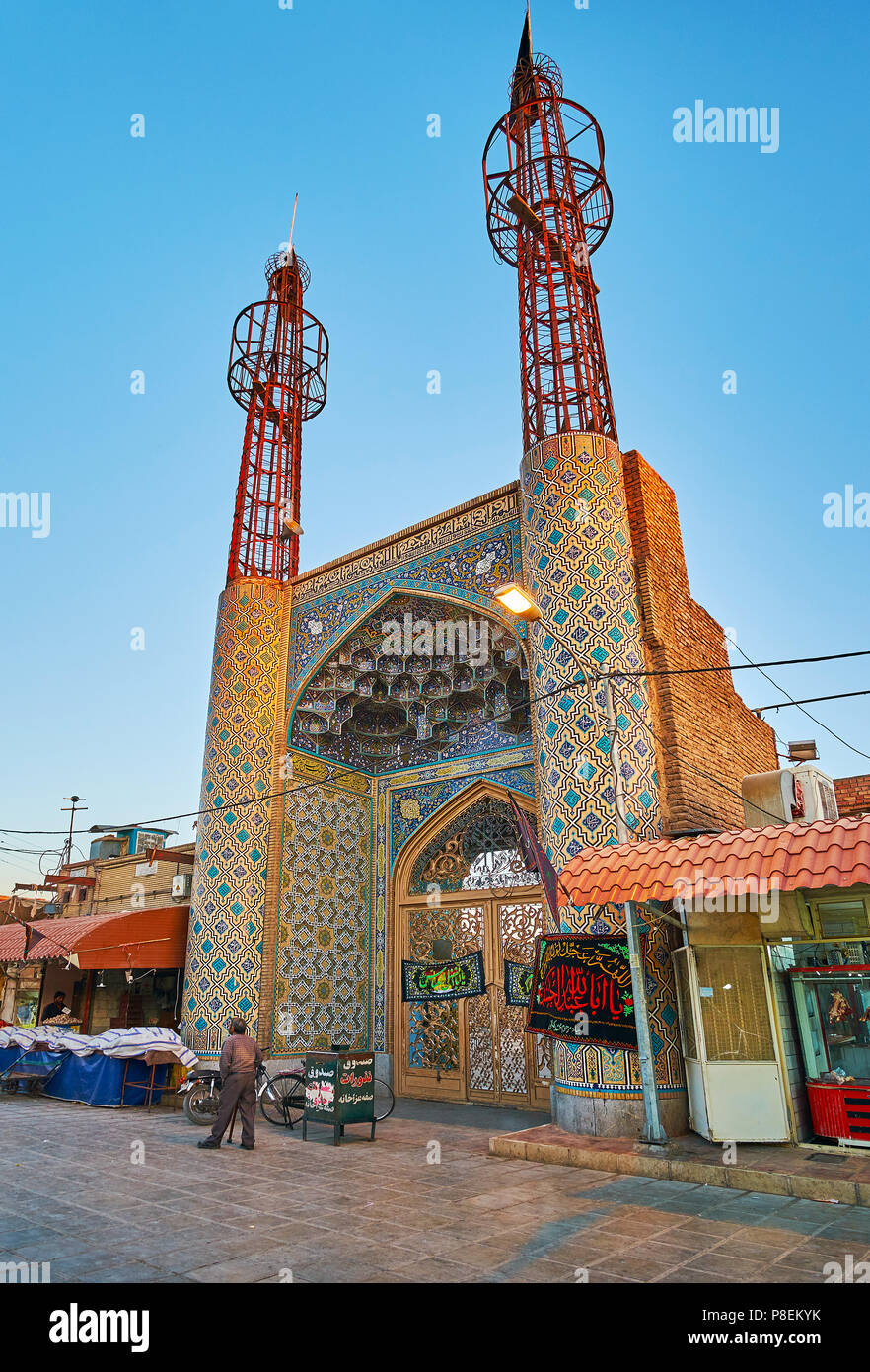 KERMAN, IRAN OCTOBER 15, 2017 The scenic portal of Safe Azakhane
