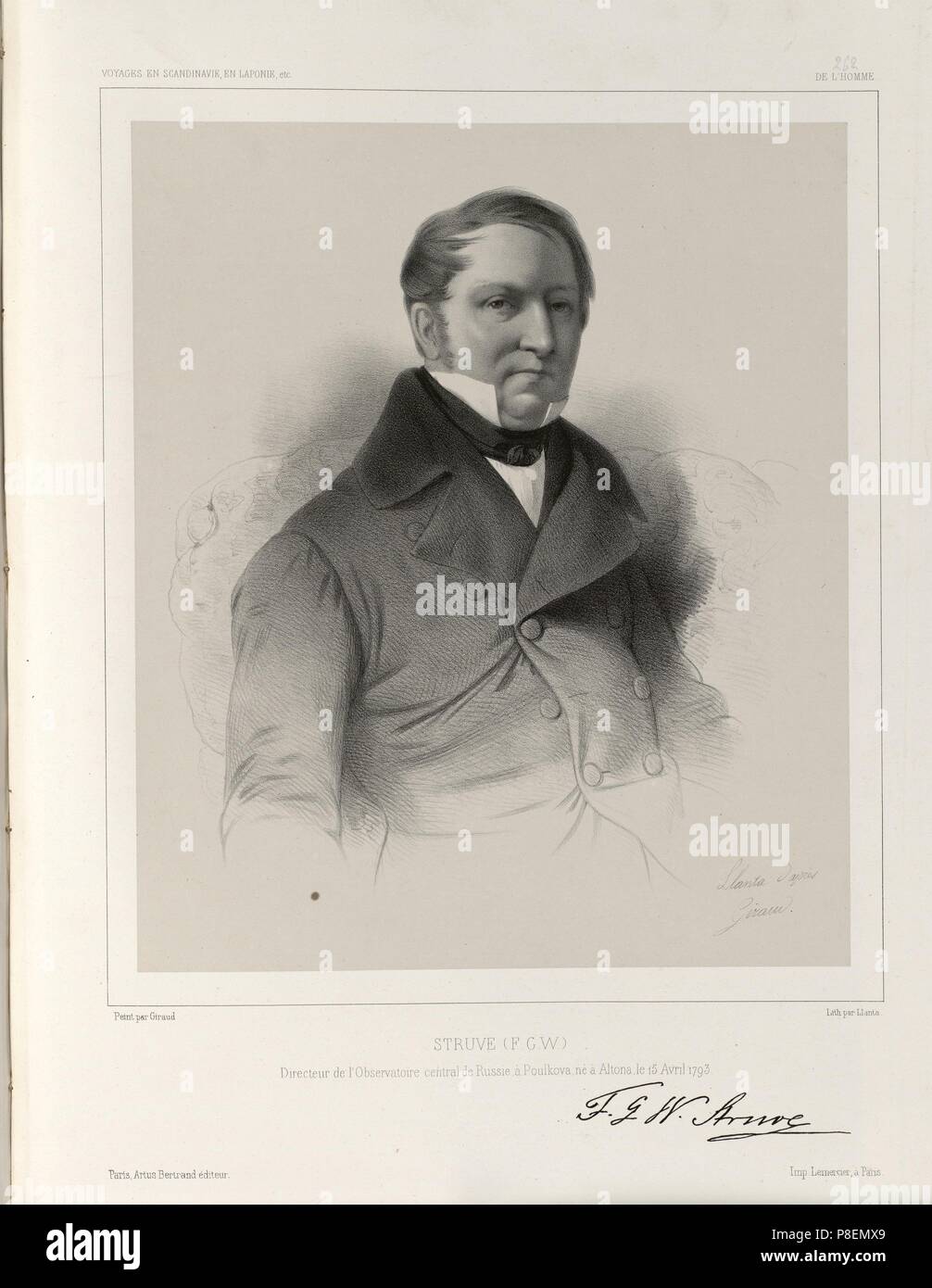 Friedrich Georg Wilhelm (Vasily Yakovlevich) von Struve (1793-1864). Museum: PRIVATE COLLECTION. Stock Photo