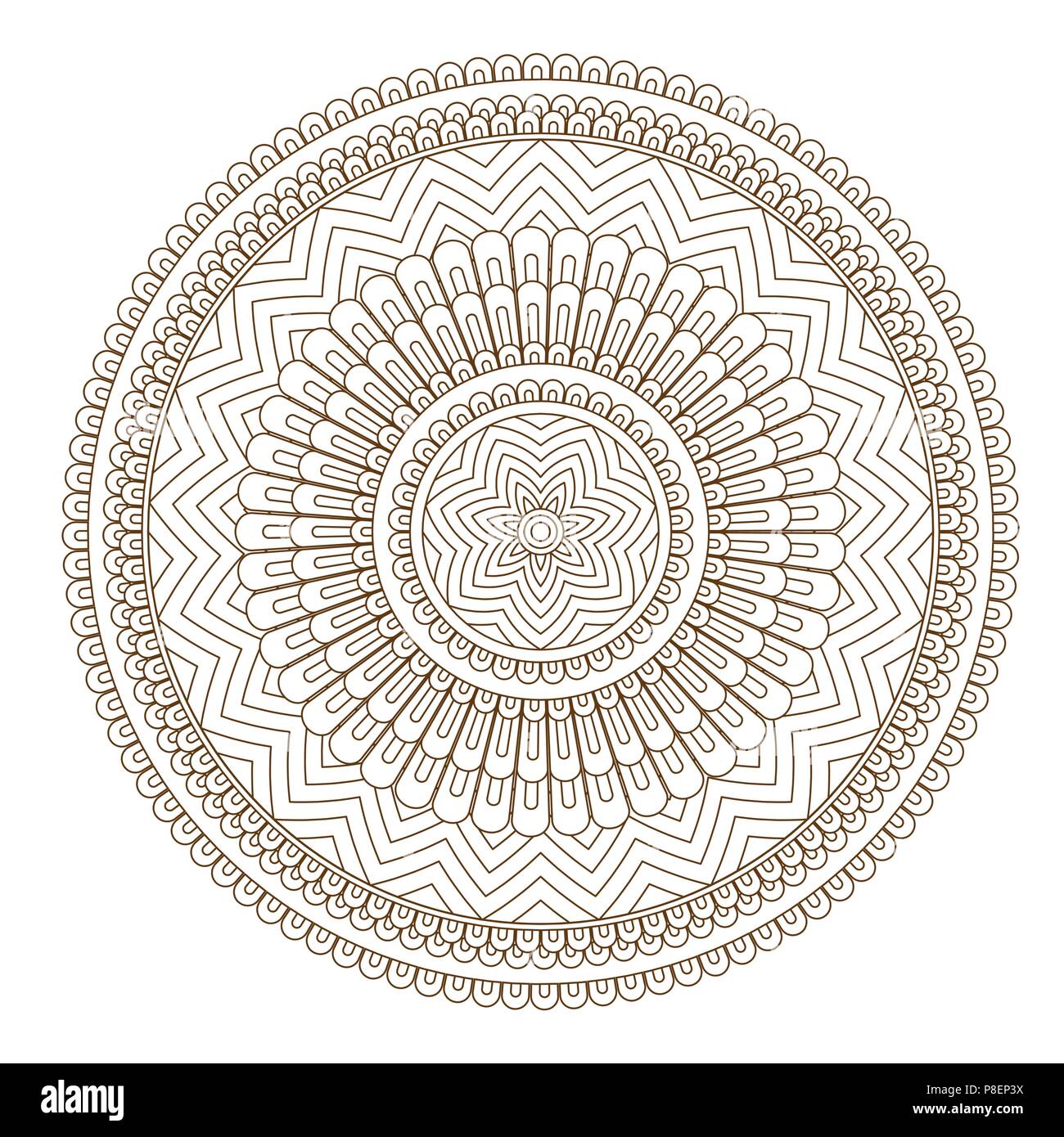 Flower Mandala Vector Illustration Oriental Pattern Vintage