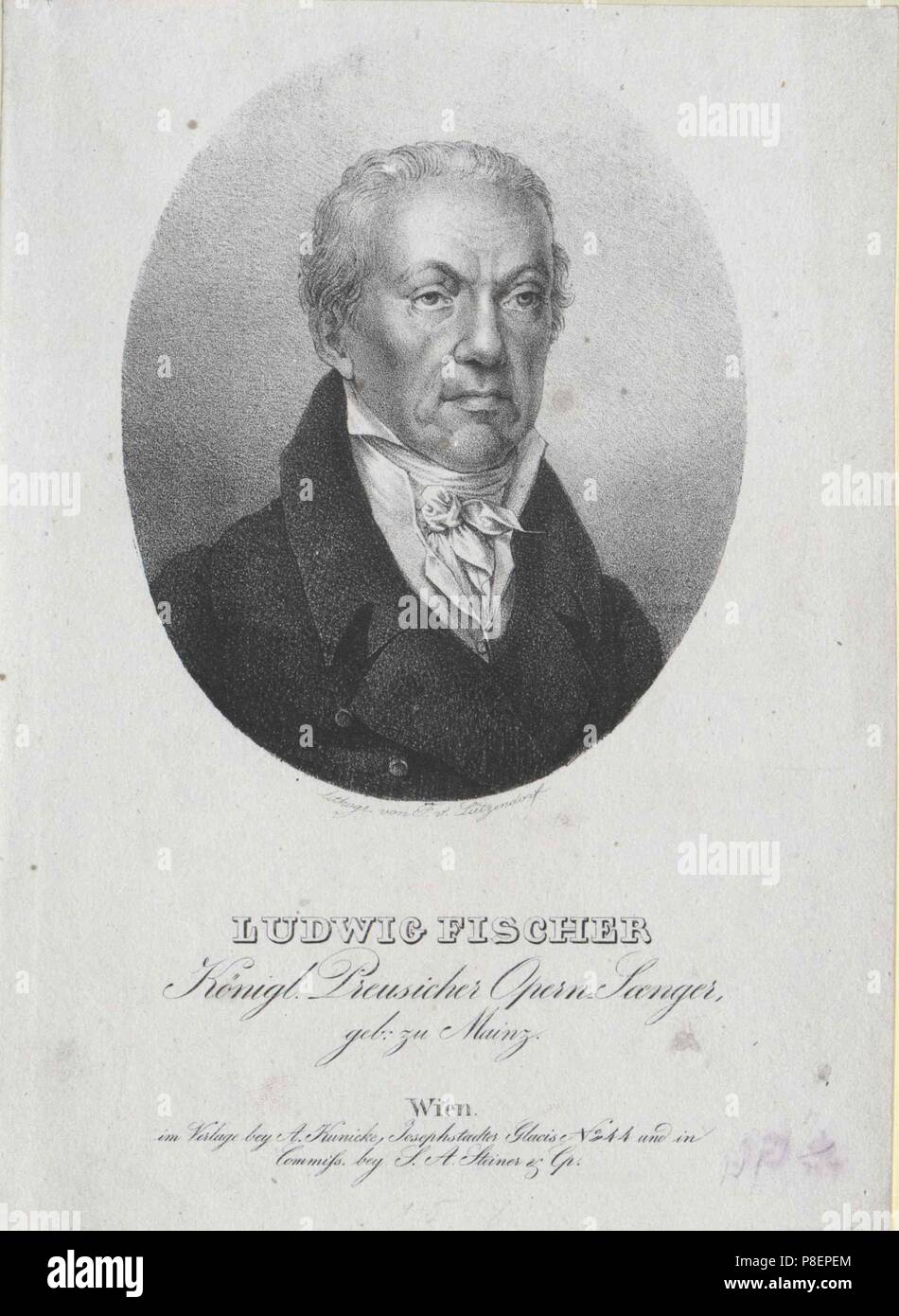 Portrait of the opera singer Ludwig Fischer (1745-1825). Museum: PRIVATE COLLECTION. Stock Photo