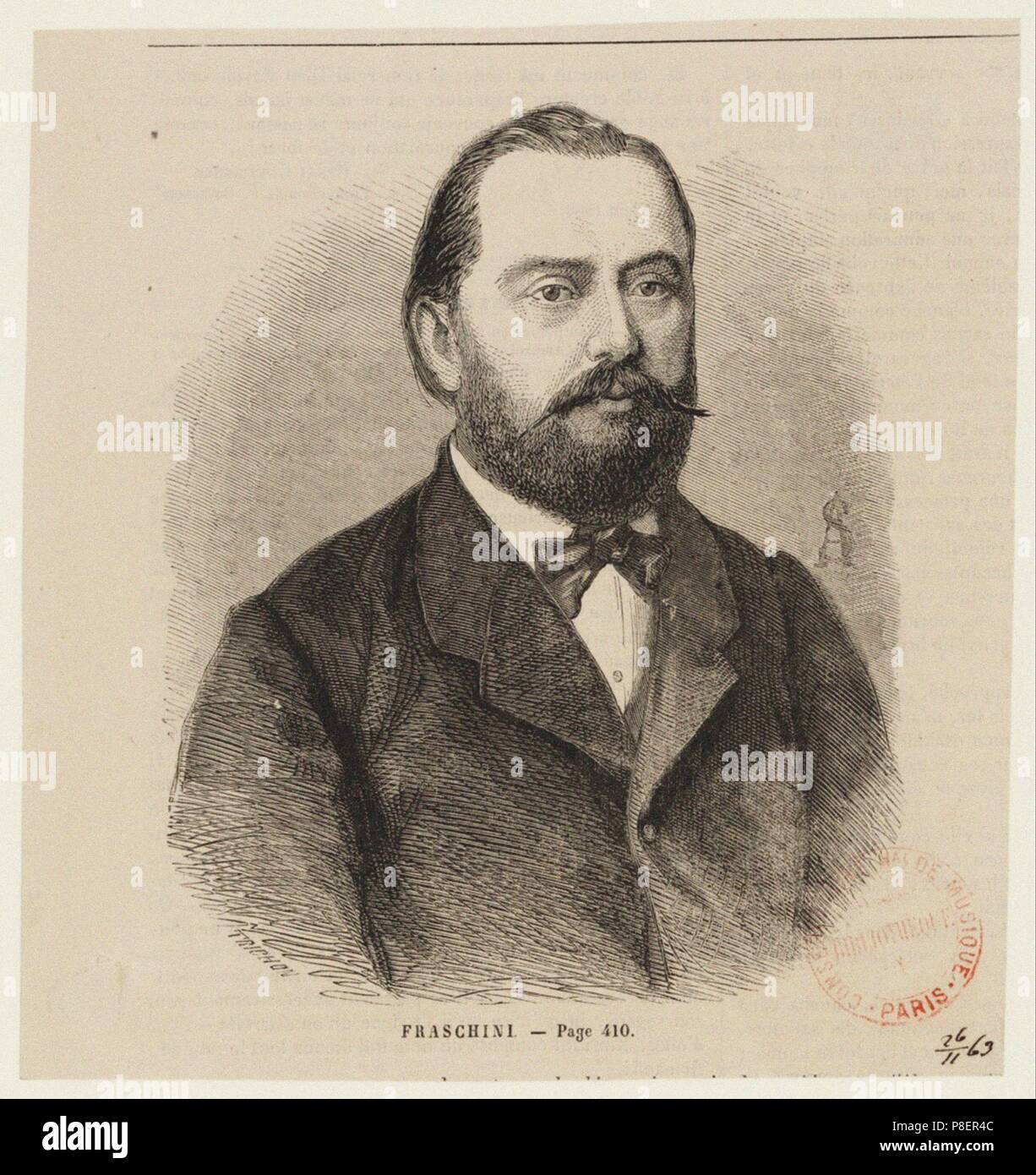 Portrait of the tenor Gaetano Fraschini (1816-1887), the first Zamoro in the opera Alzira by Giuseppe Verdi. Museum: BIBLIOTHEQUE NATIONALE DE FRANCE. Stock Photo