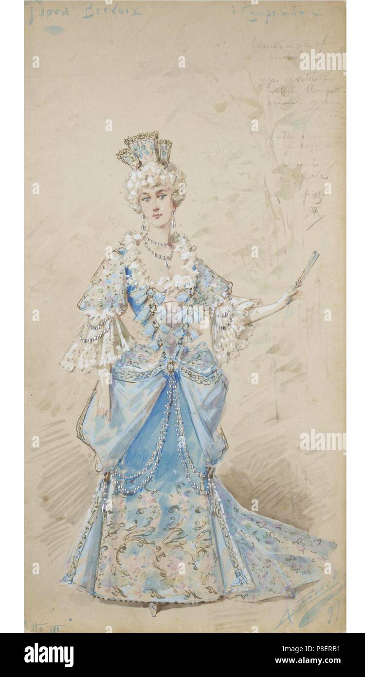 Costume design for the opera La Traviata by Giuseppe Verdi. Museum: MUSEO  TEATRALE ALLA SCALA Stock Photo - Alamy