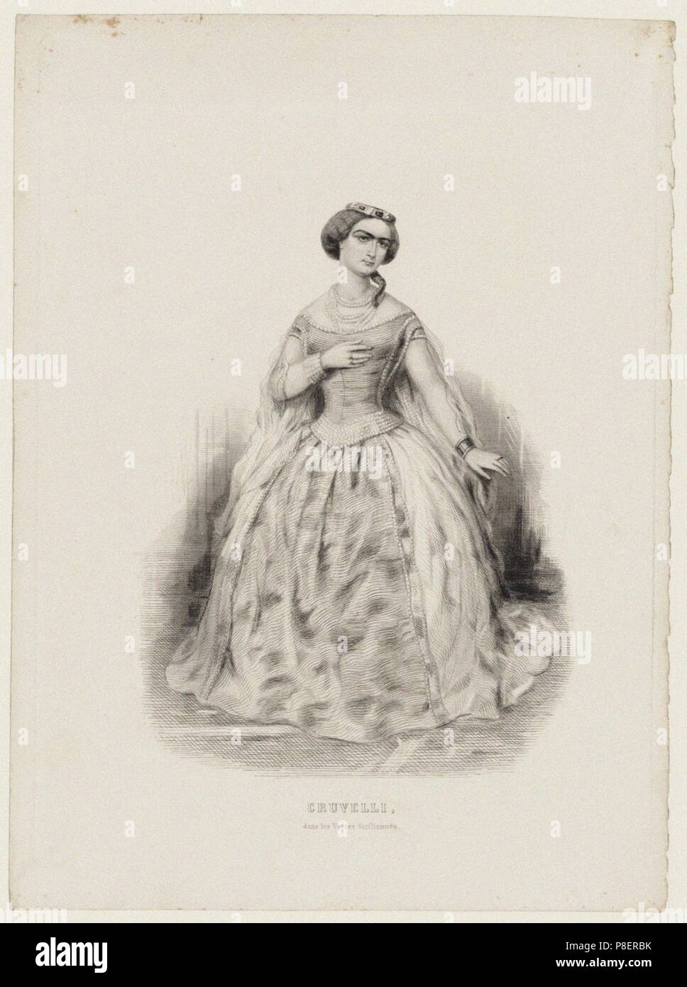 Sophie Cruvelli (1826-1907) in Opera Les Vêpres siciliennes by Giuseppe Verdi. Museum: PRIVATE COLLECTION. Stock Photo