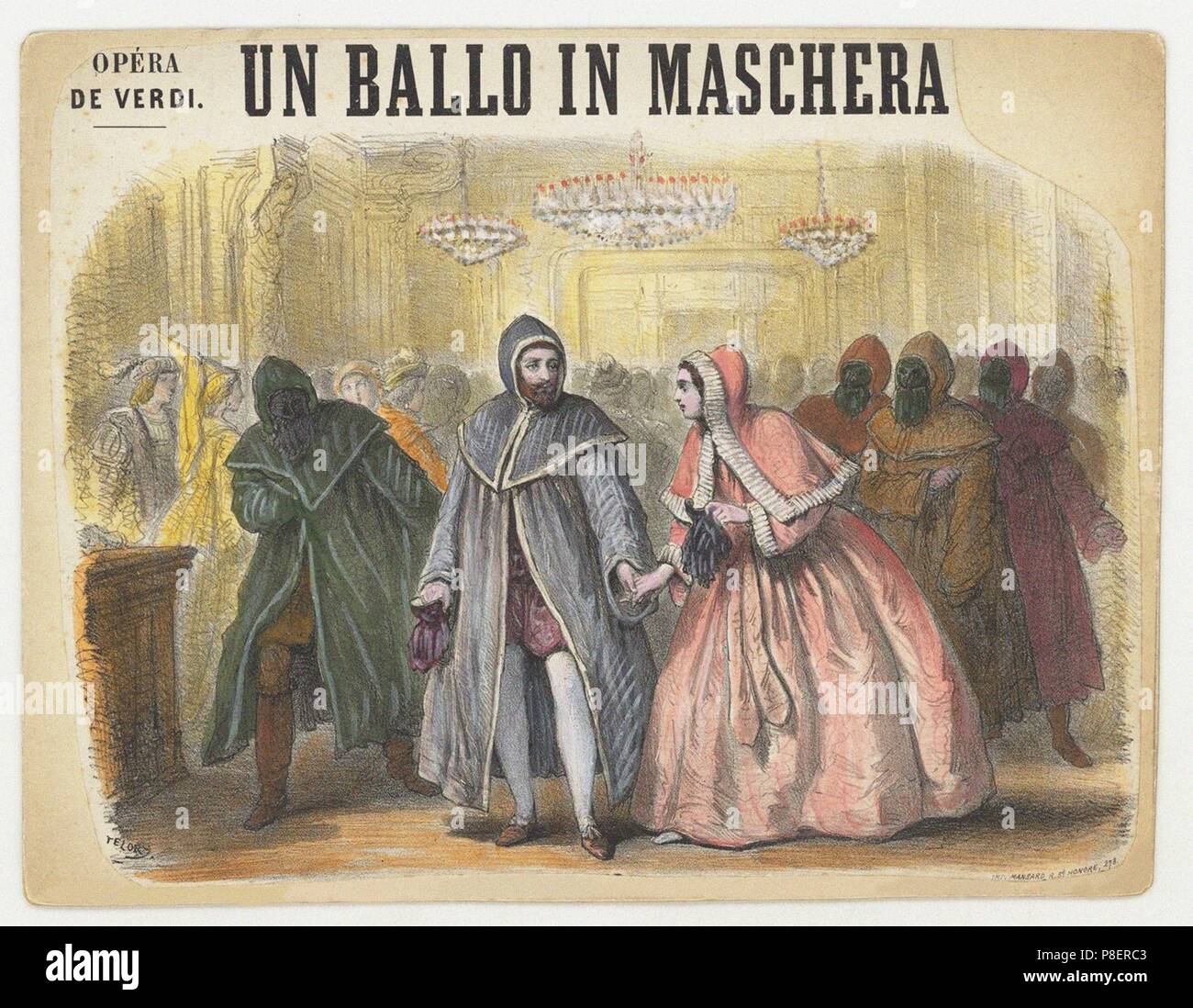 Opera Un Ballo in maschera by Giuseppe Verdi, Paris, Théâtre Italien. Museum: PRIVATE COLLECTION. Stock Photo