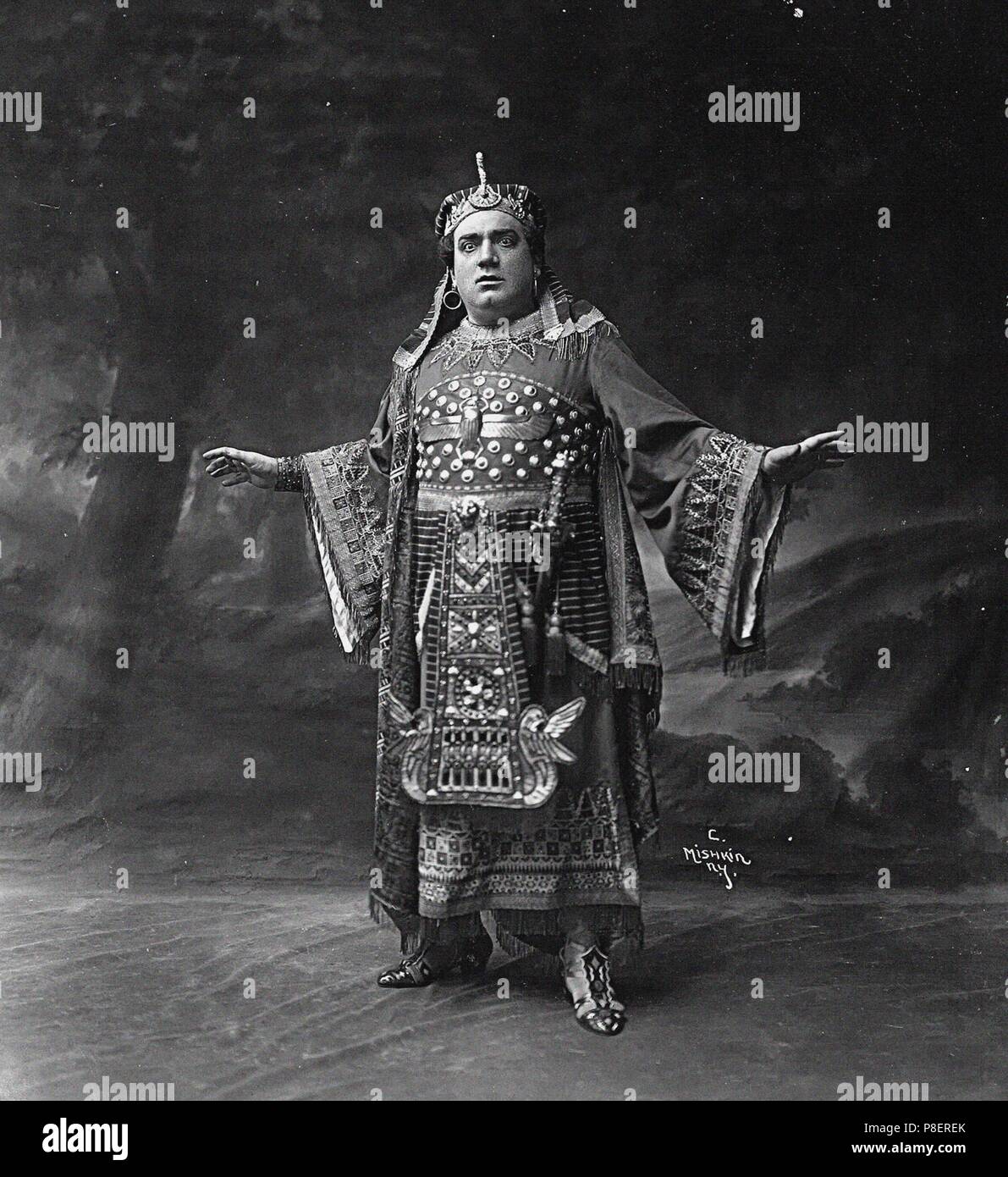Enrico Caruso (1873-1921) as Radamès in Opera Aida by Giuseppe Verdi. Museum: PRIVATE COLLECTION. Stock Photo