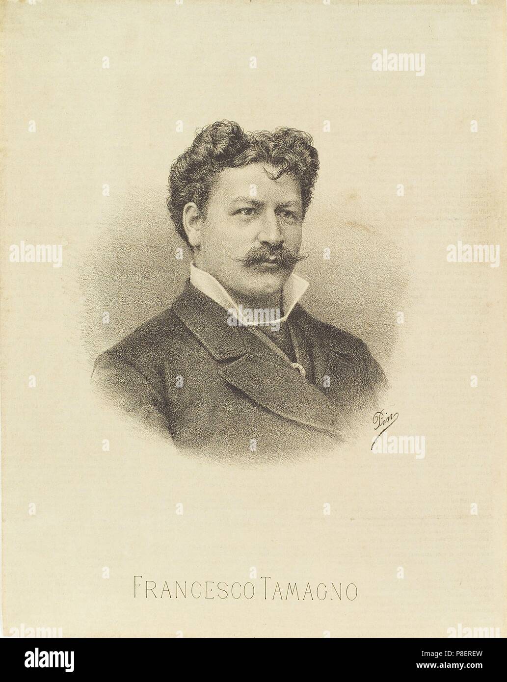 Portrait of the opera singer Francesco Tamagno (1850-1905). Museum: Casa della Musica, Parma. Stock Photo