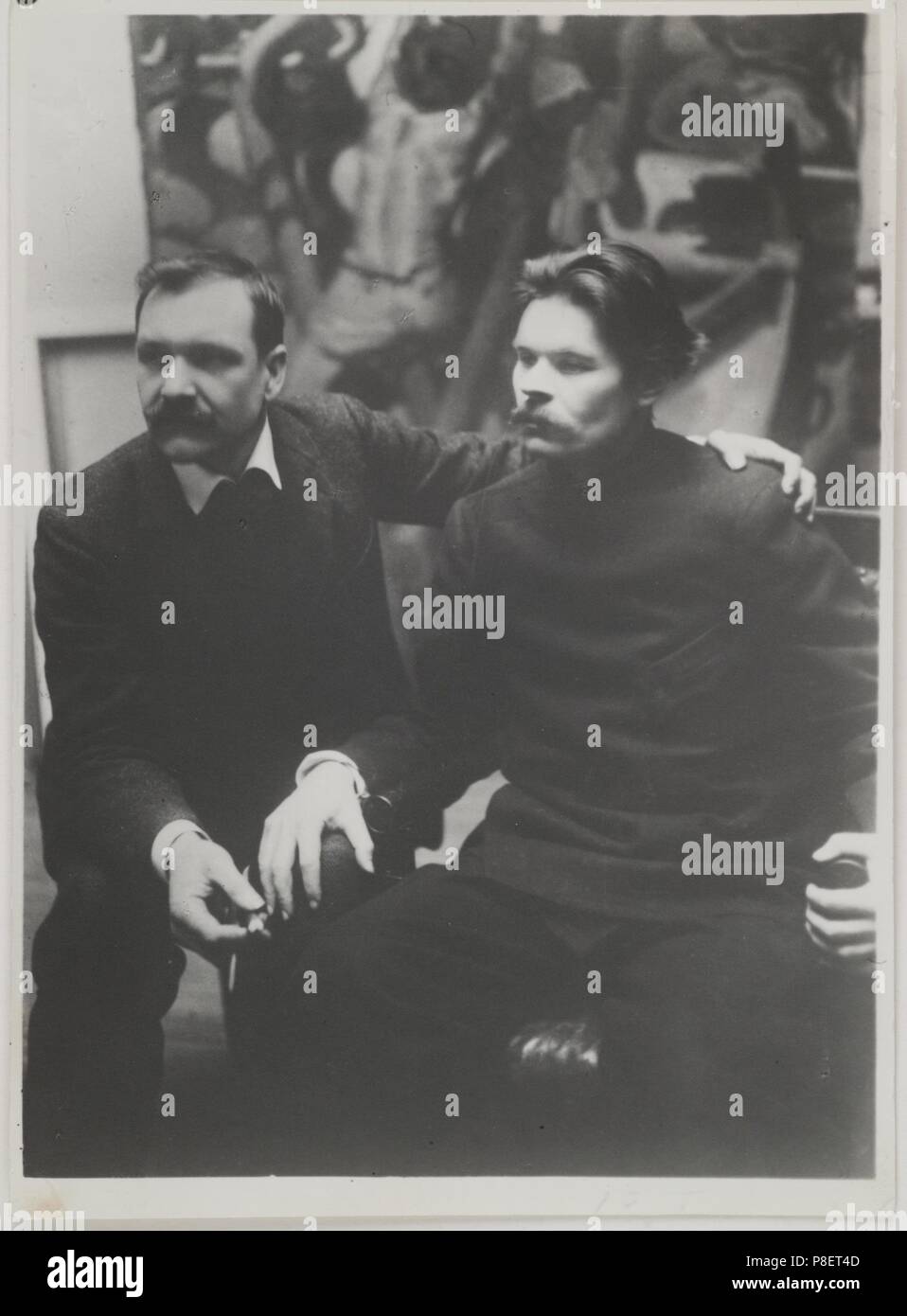 Akseli Gallen-Kallela and Maxim Gorky in Helsinki. Museum: Gallen-Kallela Museum. Stock Photo