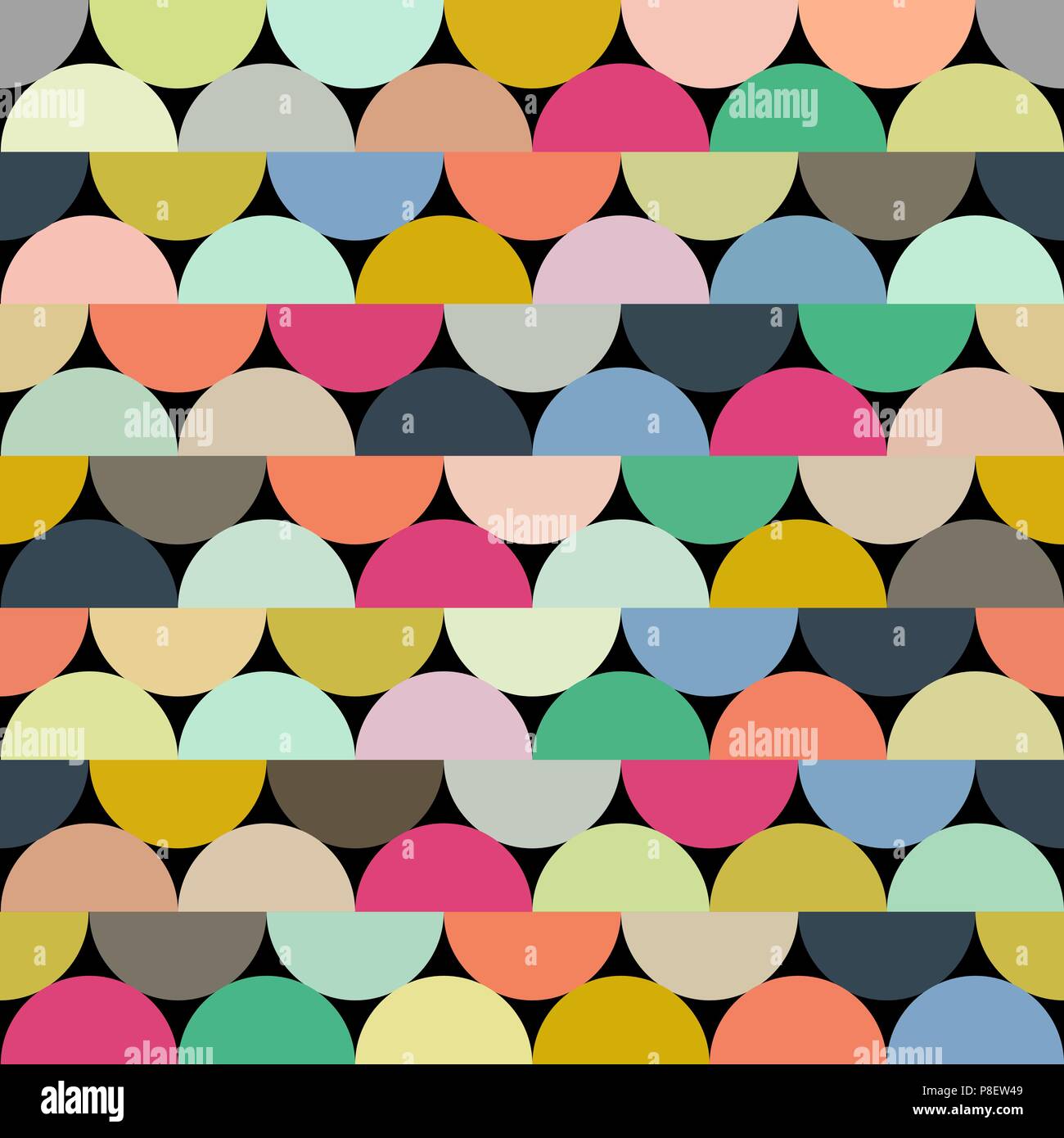 Seamless vector halves rounds colourful pattern Stock Vector