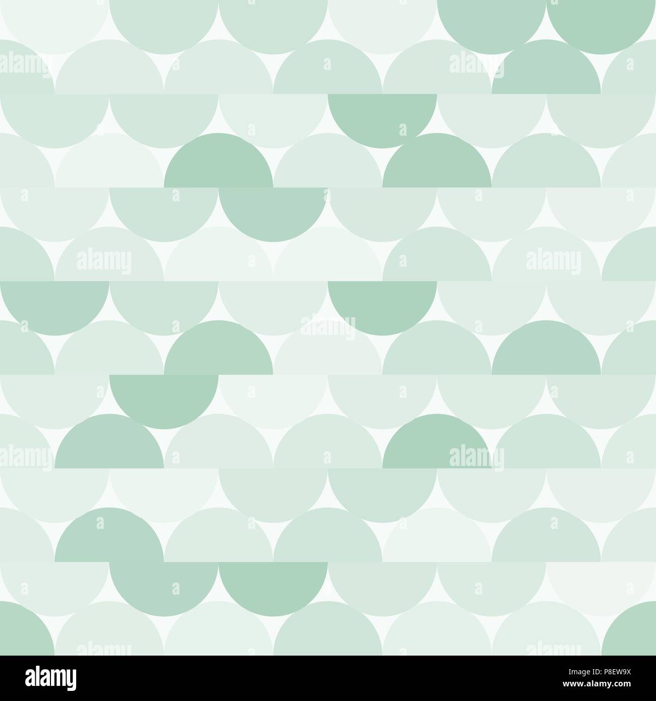 Seamless vector halves rounds colourful green pattern Stock Vector