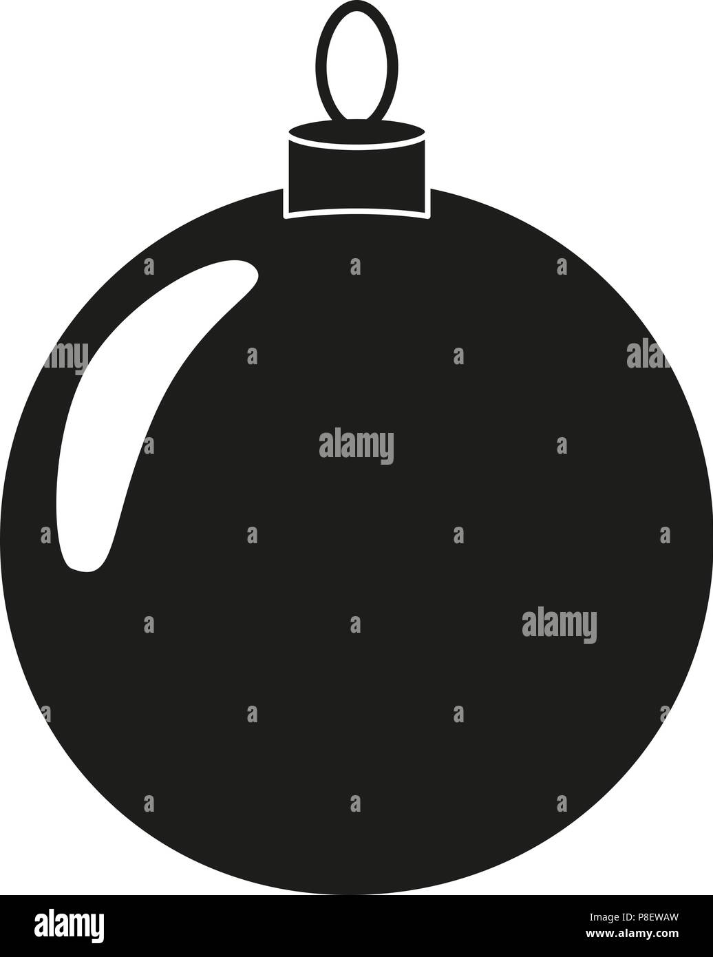 Black and white christmas ball silhouette. Holiday themed vector ...