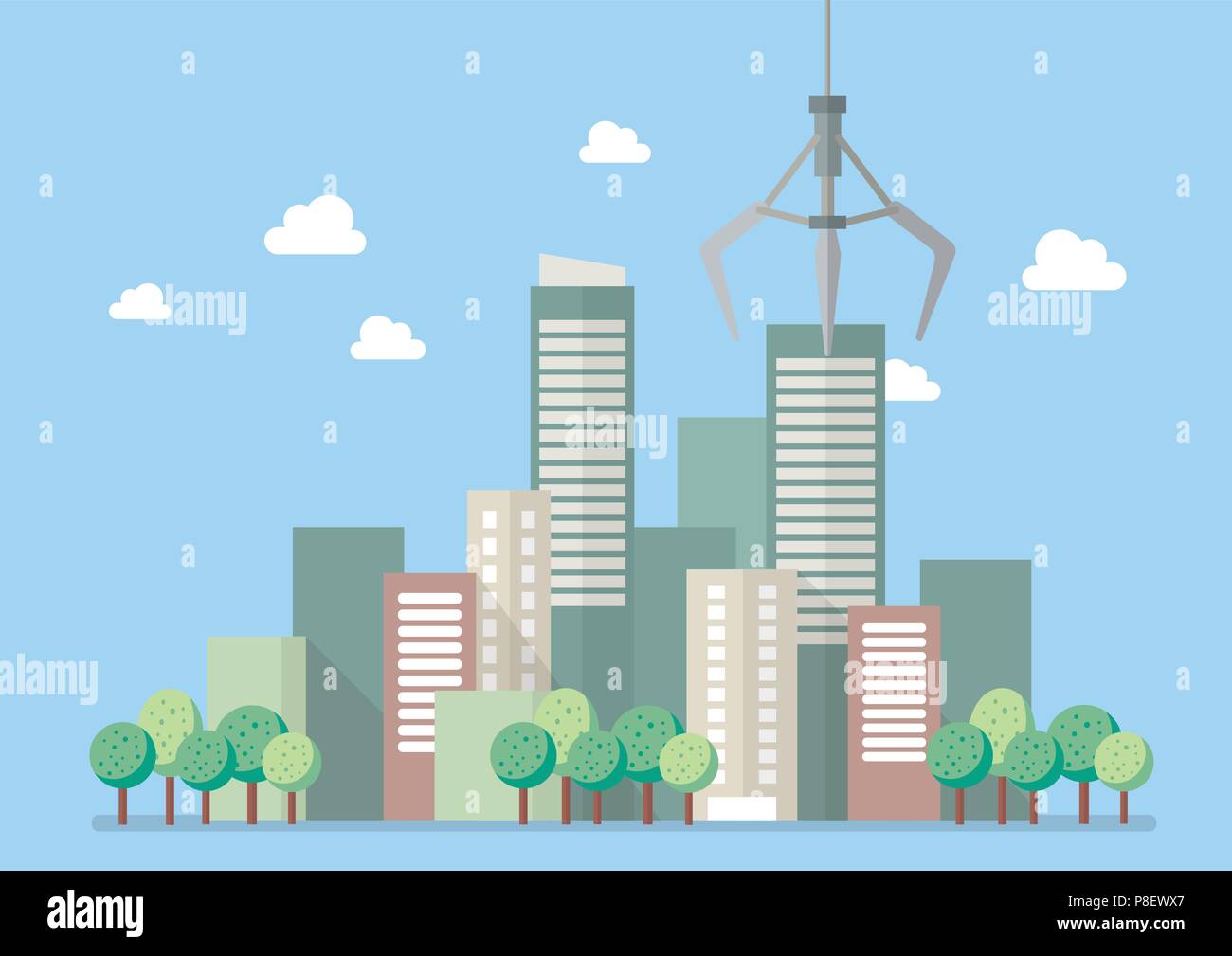 Eco city vector illustration. Flat style design Stock Vector Image ...