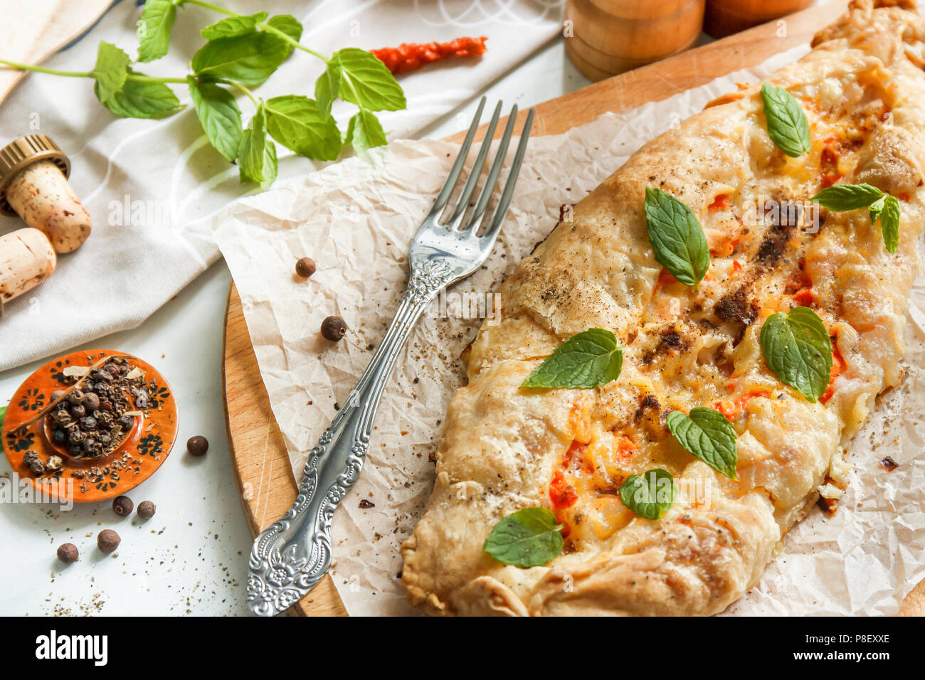 Meat pie. Turkish pizza middle Eastern snacks. Top view Stock Photo Alamy