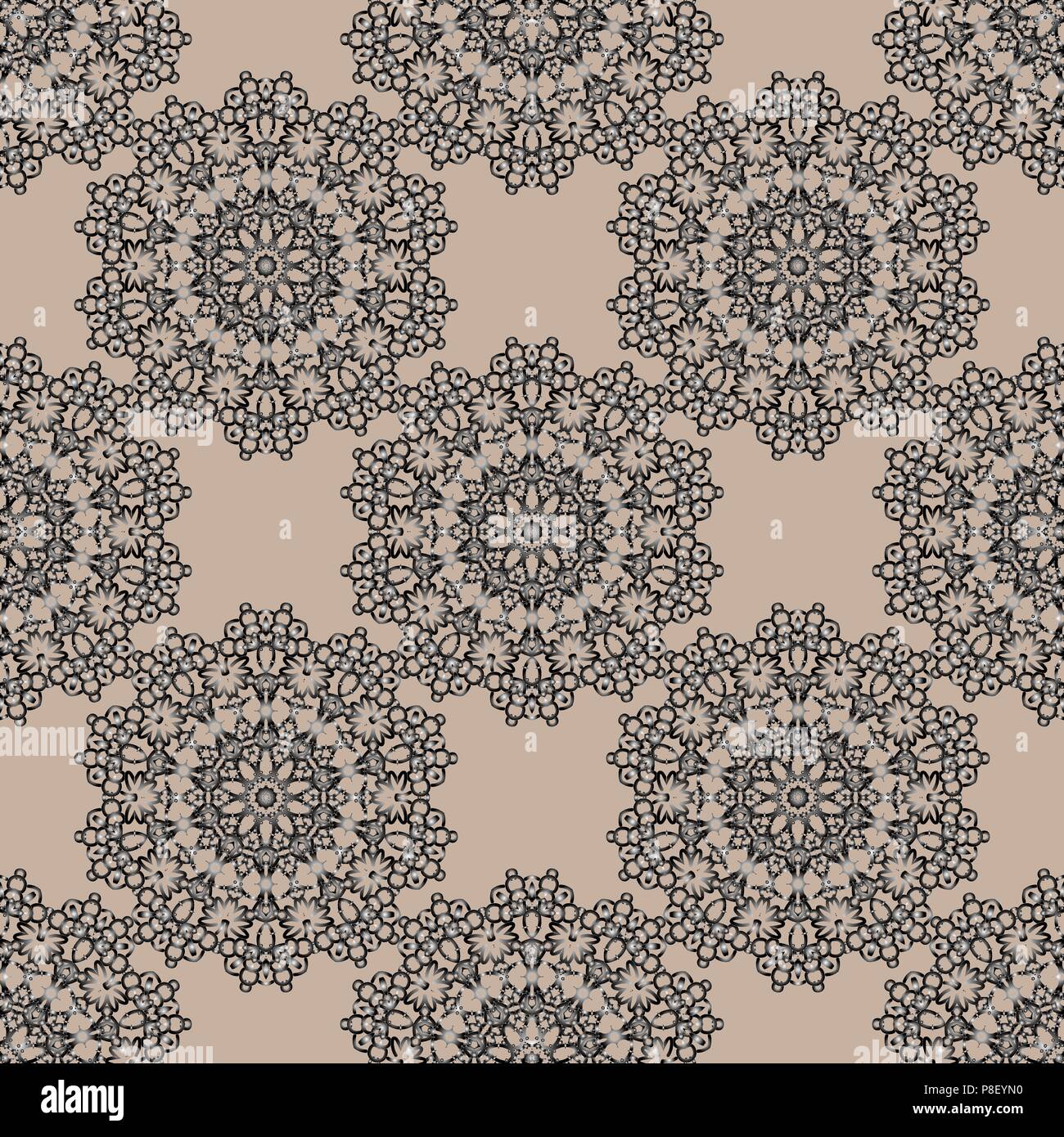 Vector illustration. Seamless pattern of mandalas Stock Vector Image ...