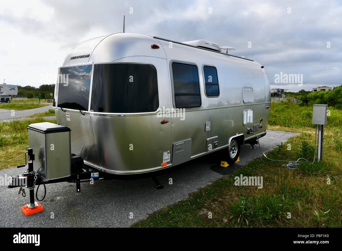 Airstream sport travel trailer Stock Photo Alamy