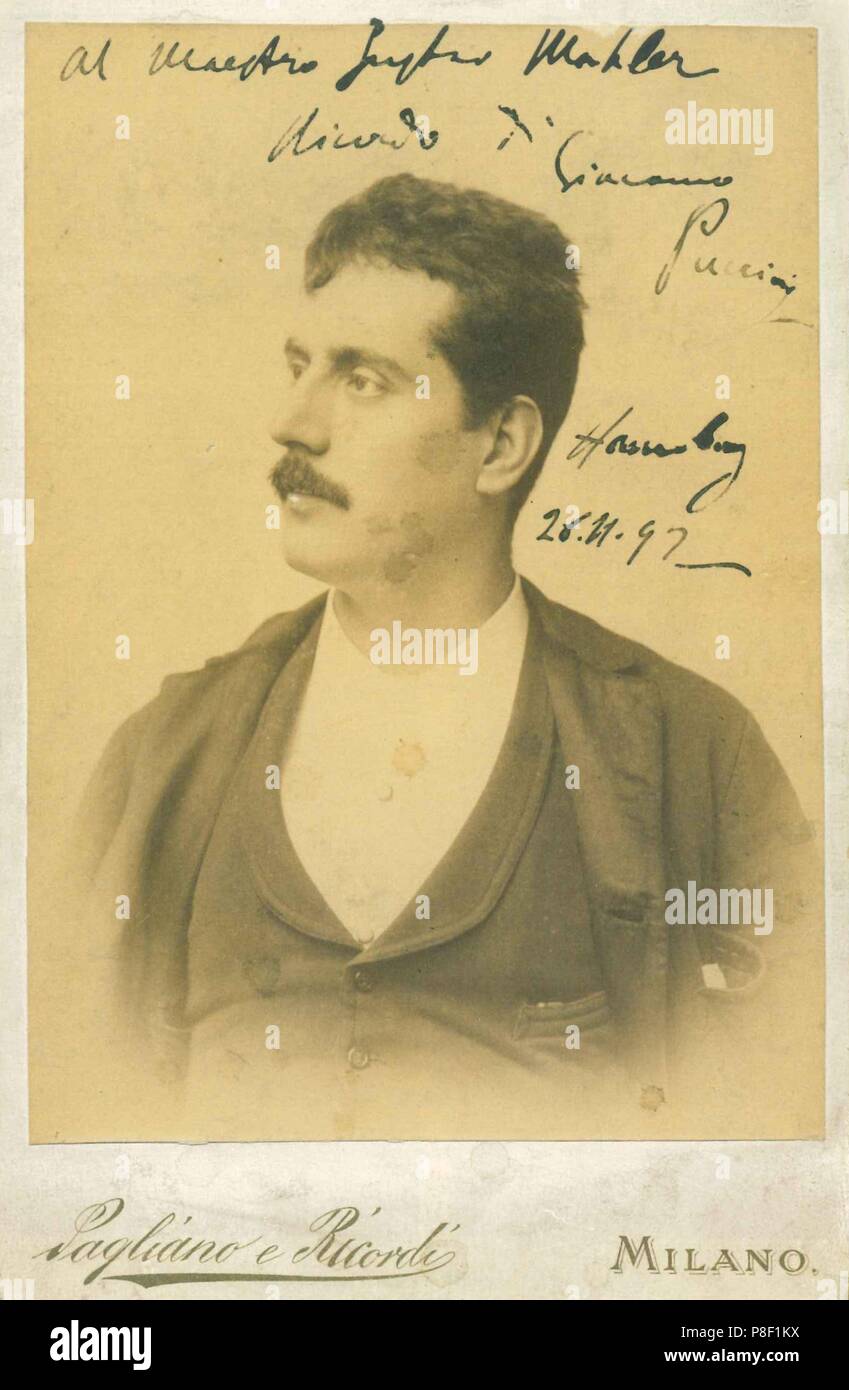 Portrait of the Composer Giacomo Puccini (1858-1924). Museum: PRIVATE COLLECTION. Stock Photo