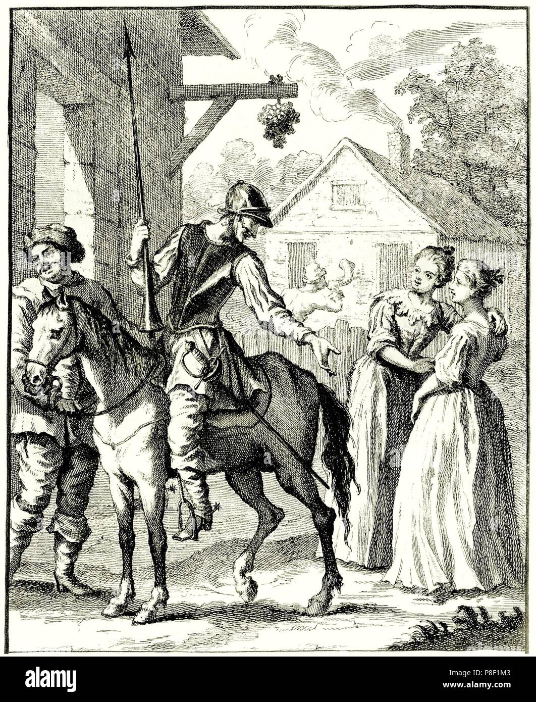 Illustration to the book 'Don Quijote de la Mancha' by M. de Cervantes. Museum: PRIVATE COLLECTION. Stock Photo