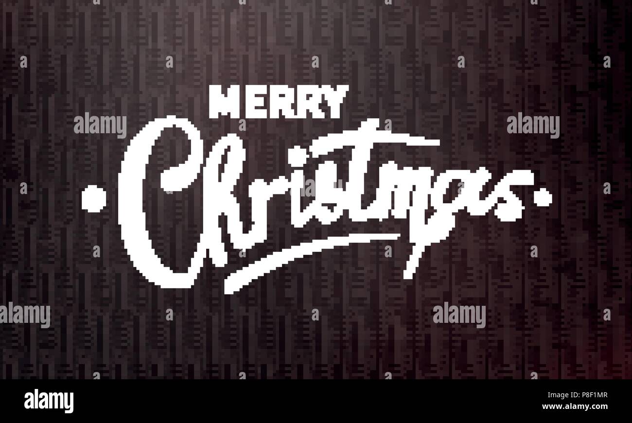 Stock vector illustration calligraphic text Merry Christmas lettering ...