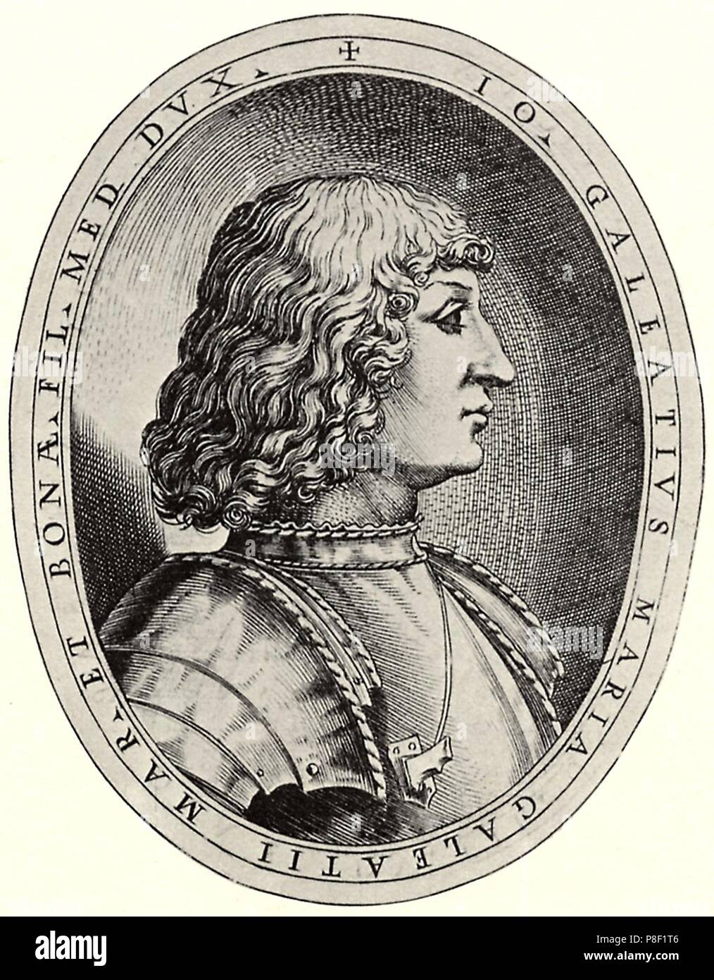 Portrait of Gian Galeazzo Sforza, Duke of Milan. Illustration for 'Cremona fedelissima'. Museum: PRIVATE COLLECTION. Stock Photo