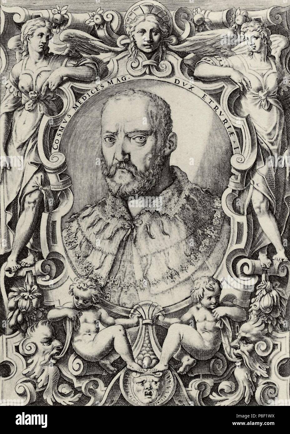 Portrait of Grand Duke of Tuscany Cosimo I de' Medici (1519-1574). Museum: PRIVATE COLLECTION. Stock Photo